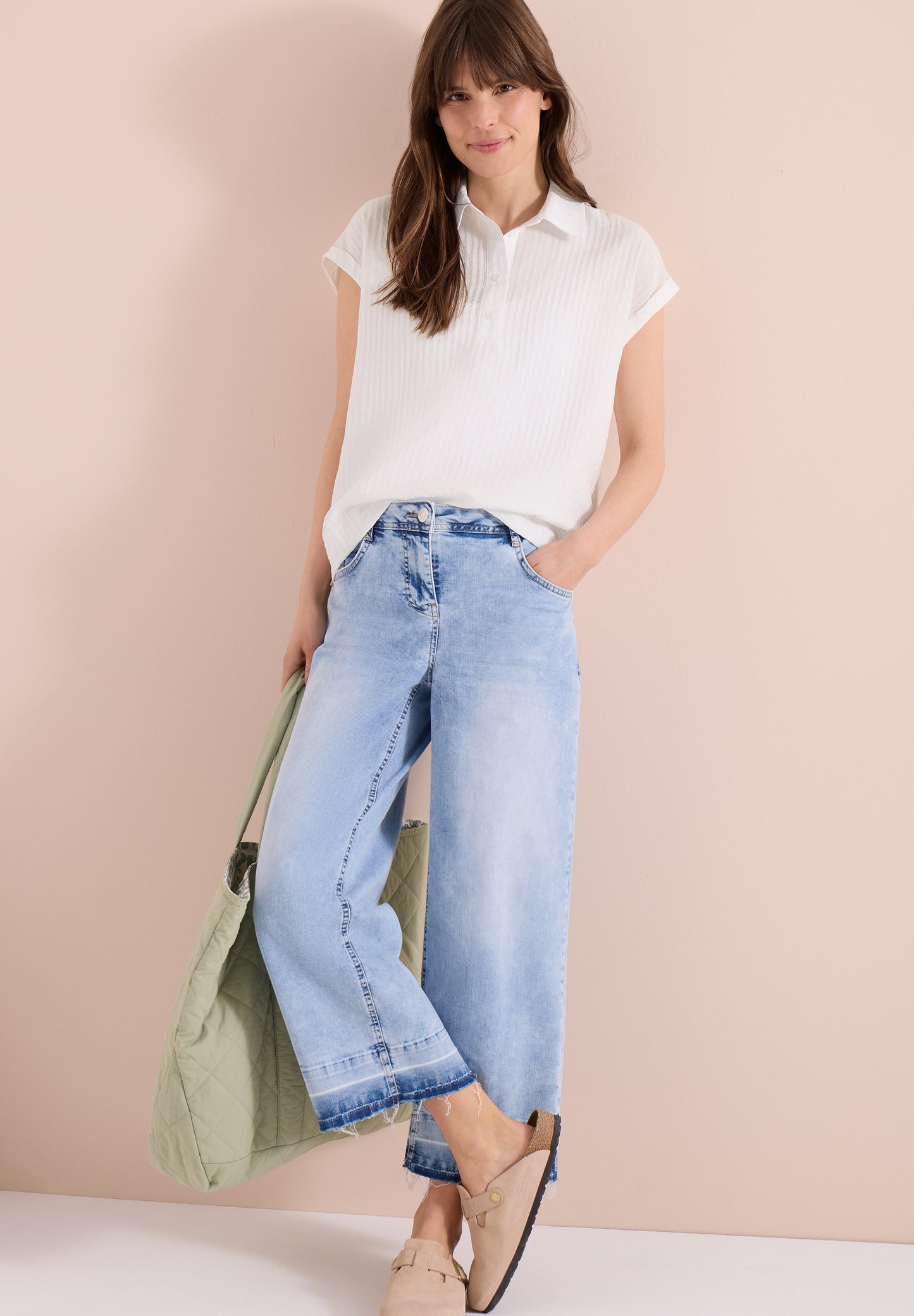 CECIL - Dropped Shoulder Bluse mit Struktur - Farbe: vanilla white