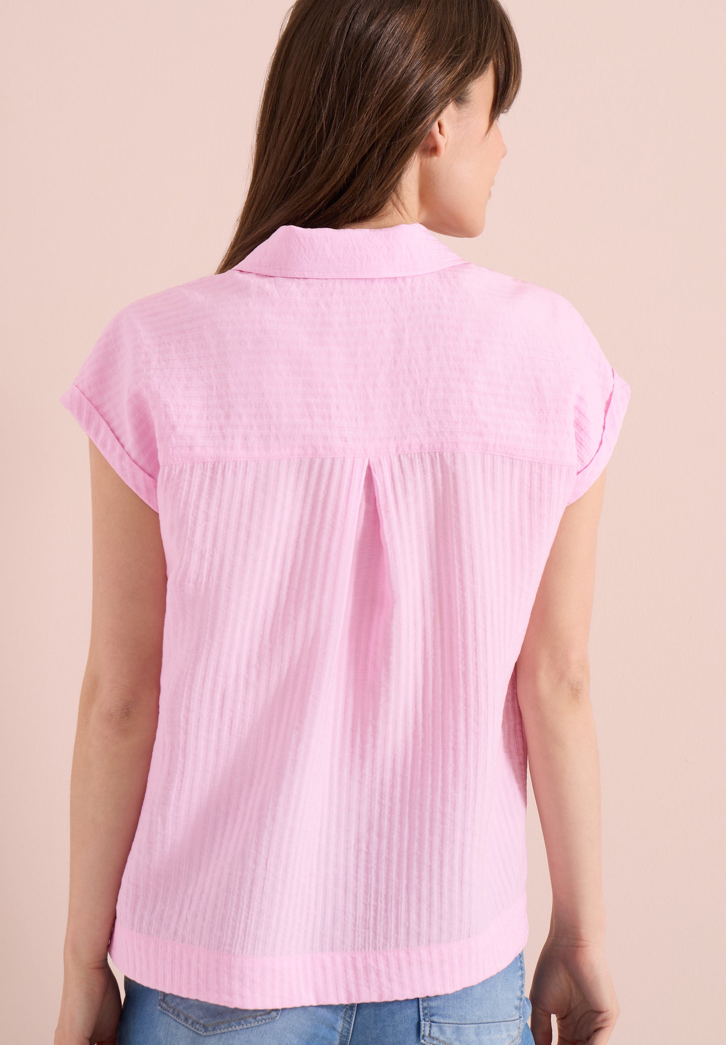 CECIL - Dropped Shoulder Bluse mit Struktur - Farbe: light blush rose