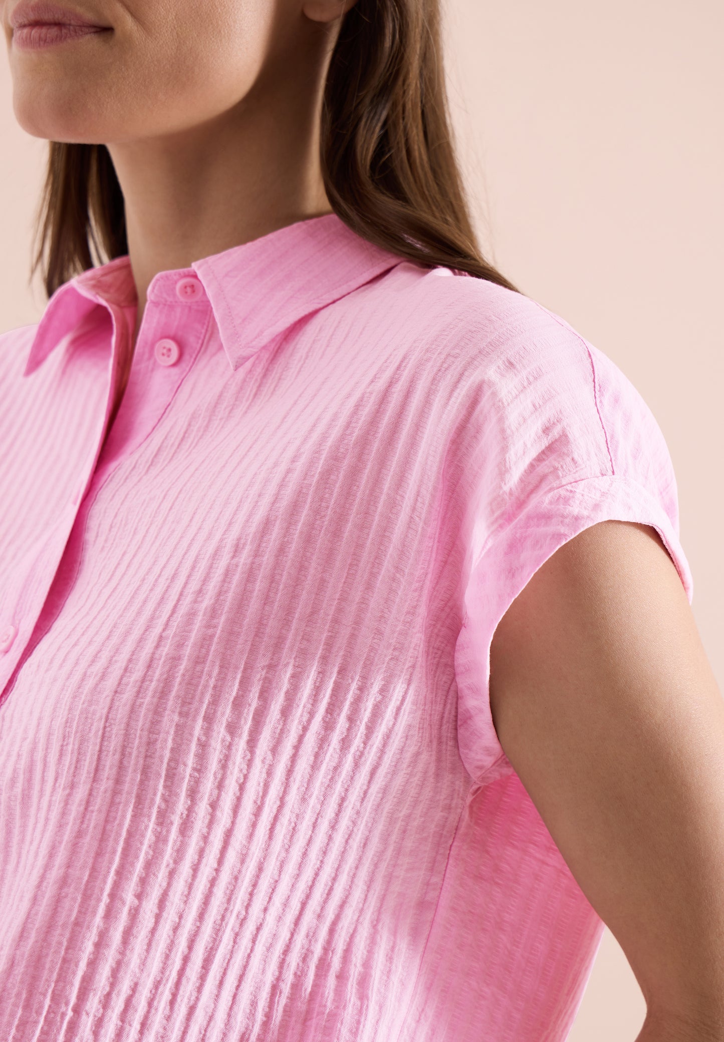 CECIL - Dropped Shoulder Bluse mit Struktur - Farbe: light blush rose