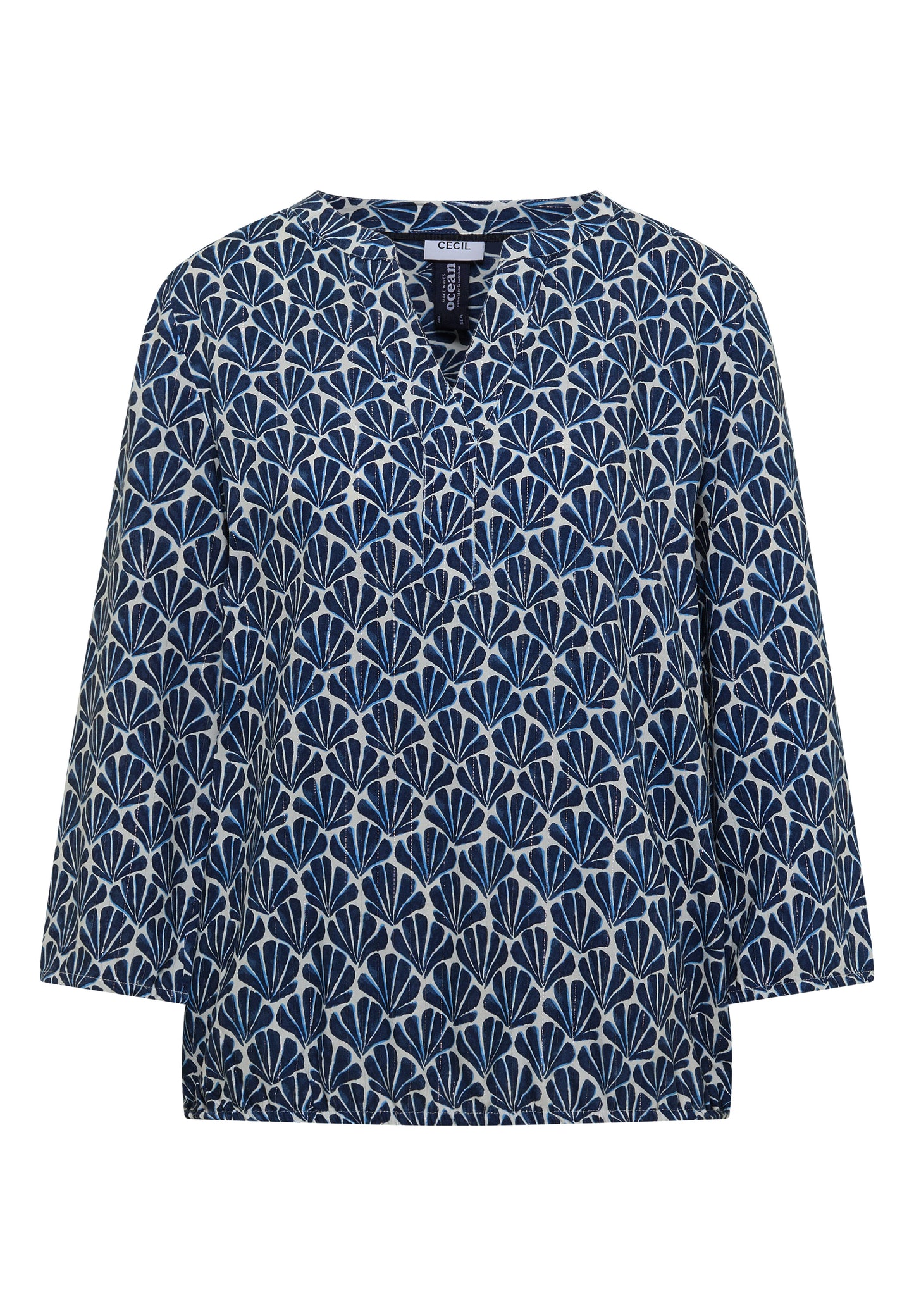 CECIL - Gemusterte 3/4-Arm Bluse - Farbe: universal blue