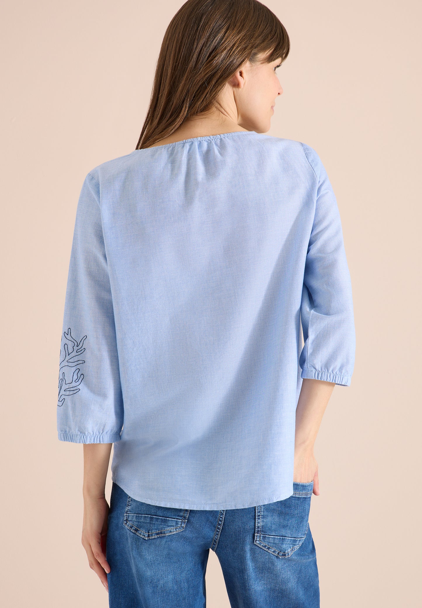 CECIL - 3/4-Arm Bluse mit Stickerei - Farbe: blouse blue