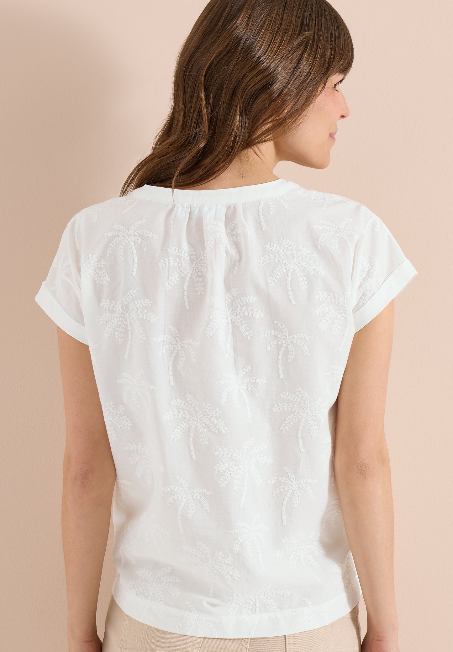 CECIL - Dropped Shoulder Bluse mit Embroidery - Farbe: vanilla white