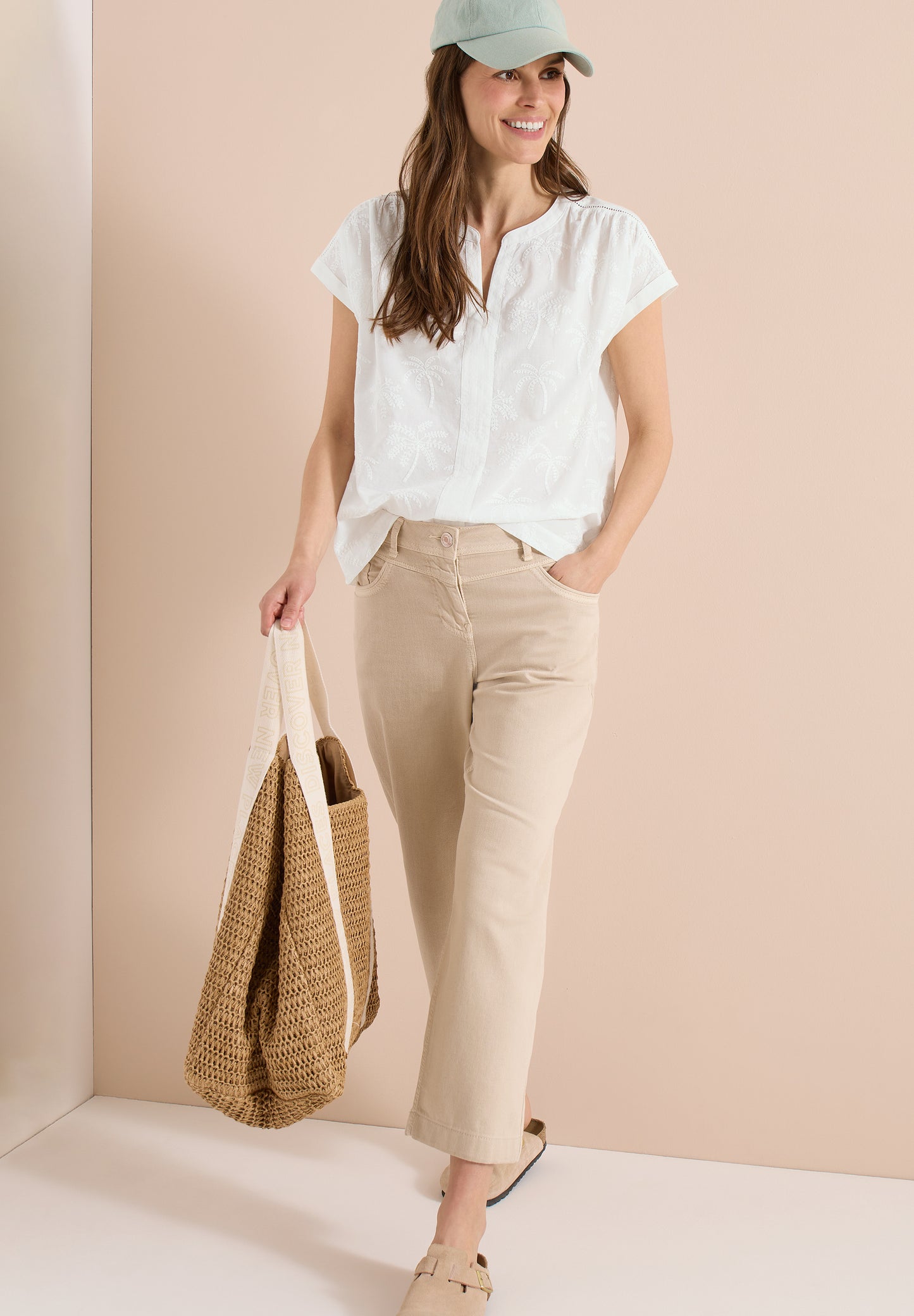 CECIL - Dropped Shoulder Bluse mit Embroidery - Farbe: vanilla white