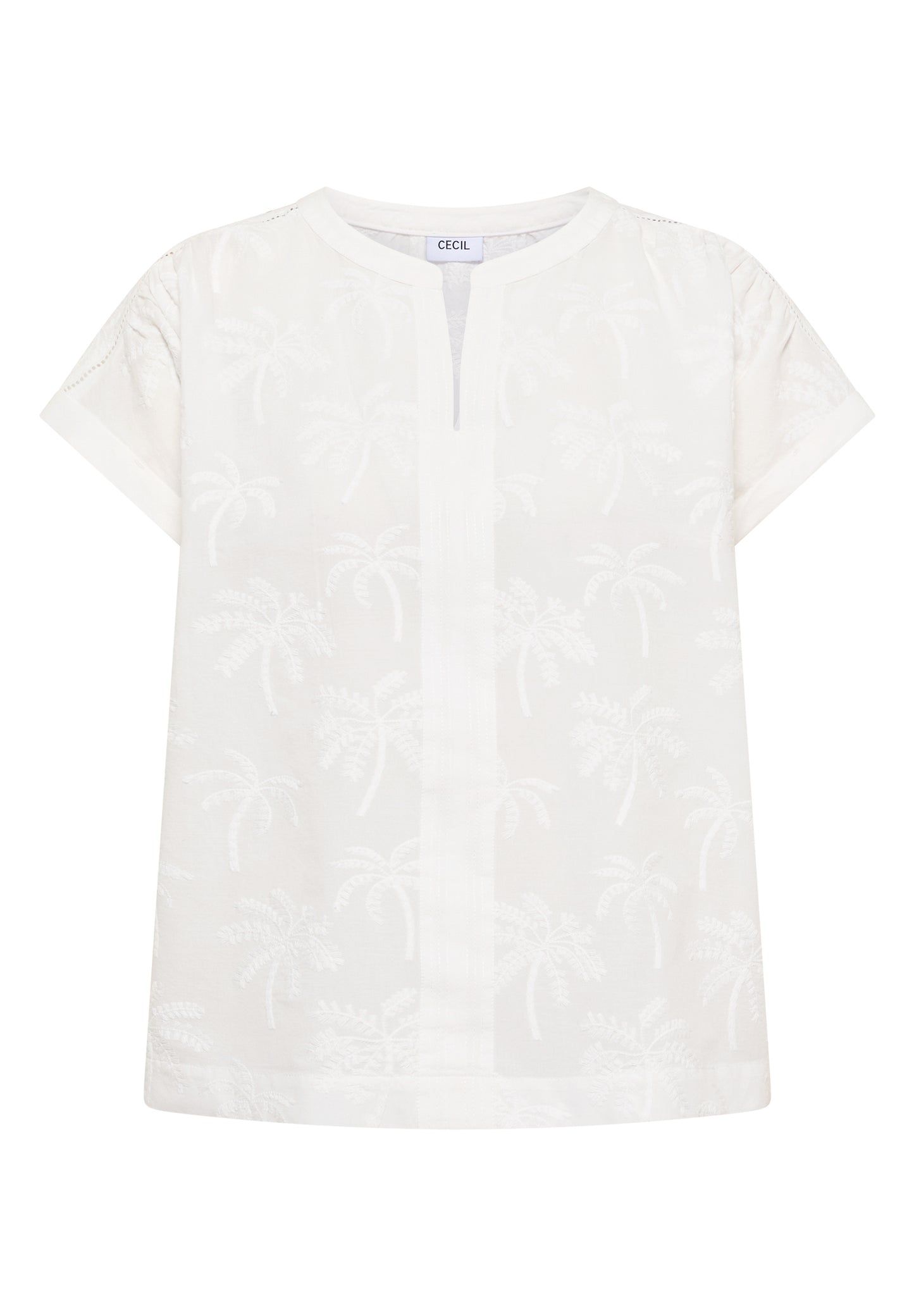 CECIL - Dropped Shoulder Bluse mit Embroidery - Farbe: vanilla white