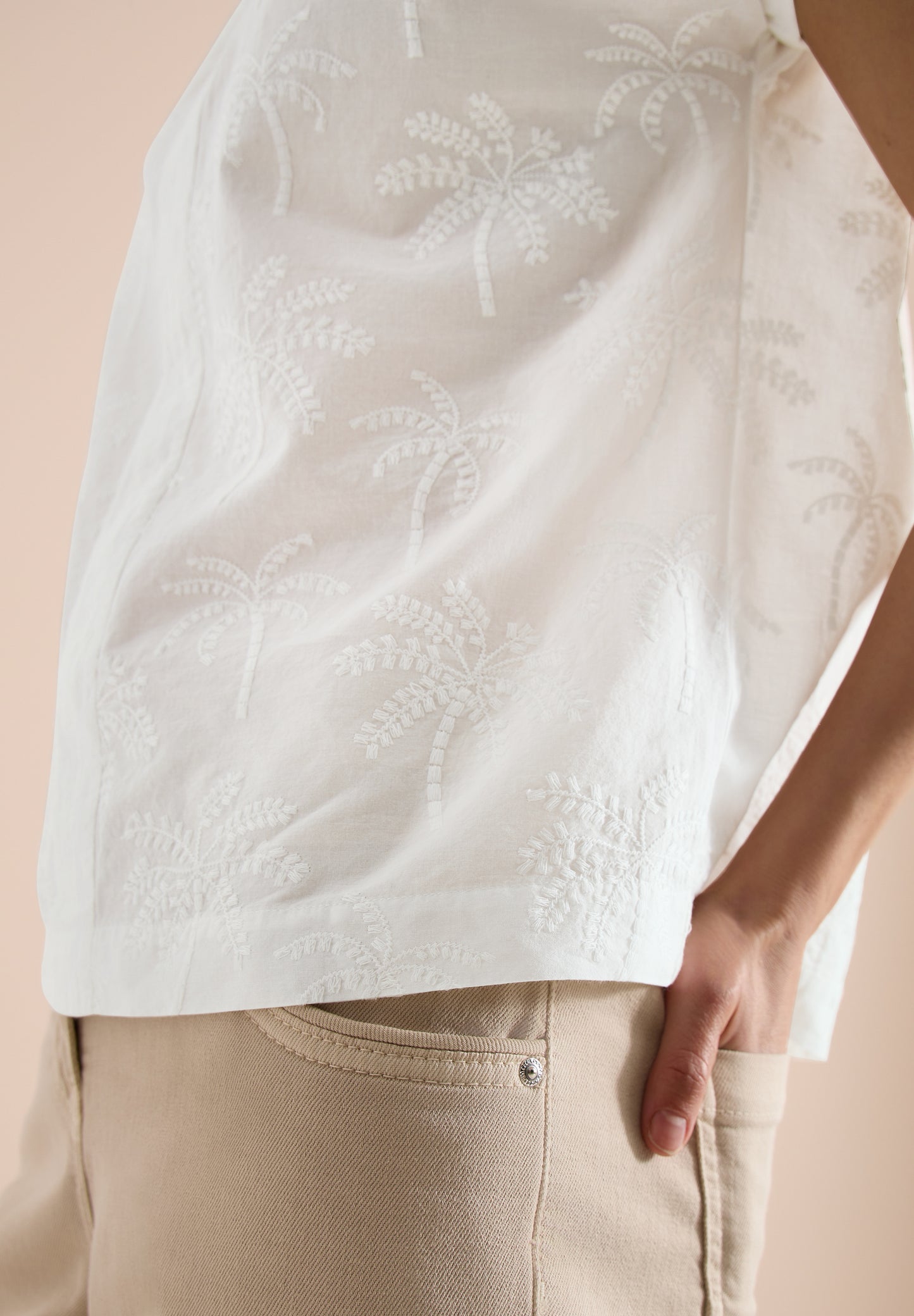CECIL - Dropped Shoulder Bluse mit Embroidery - Farbe: vanilla white