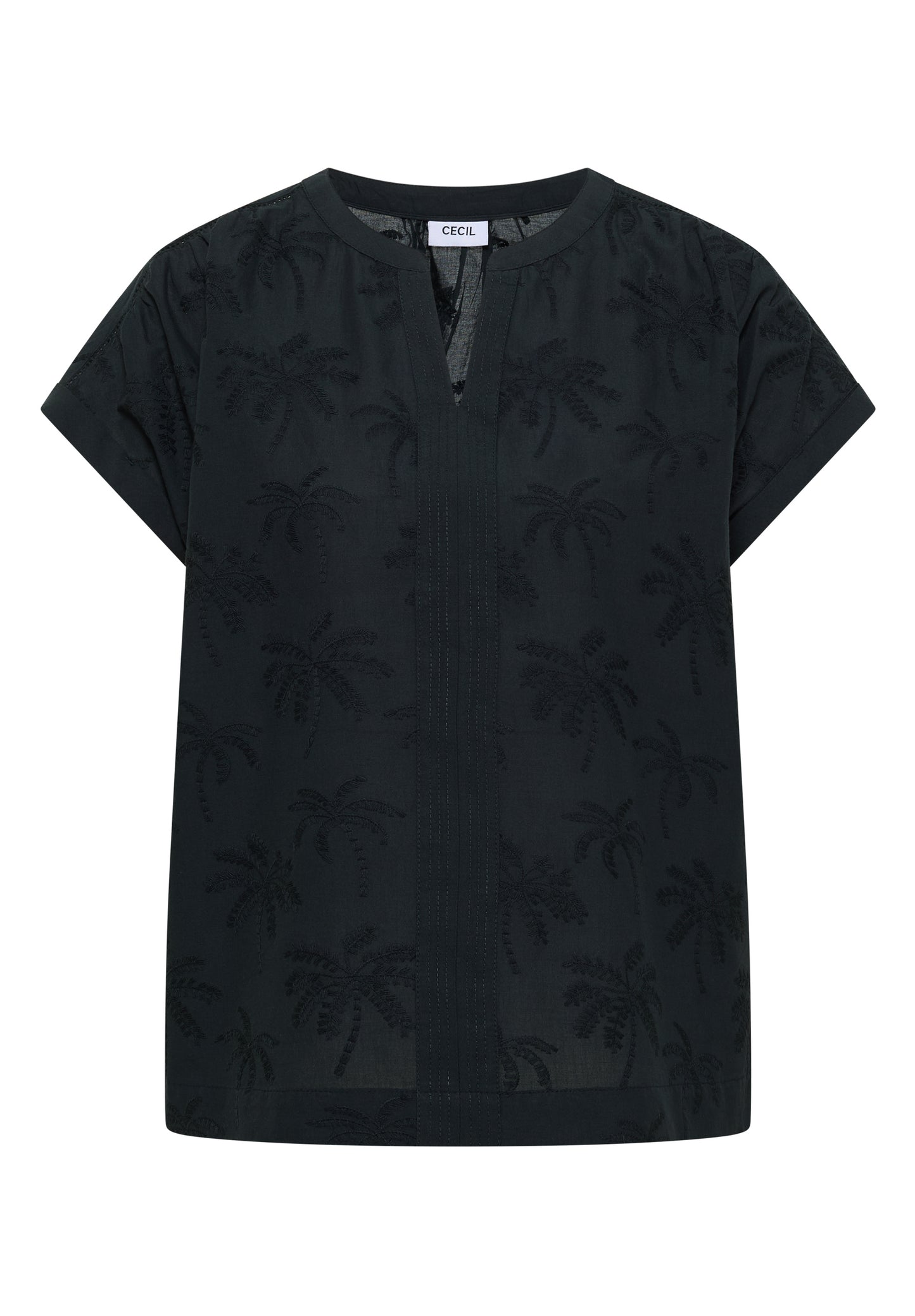 CECIL - Dropped Shoulder Bluse mit Embroidery - Farbe: palm breeze green