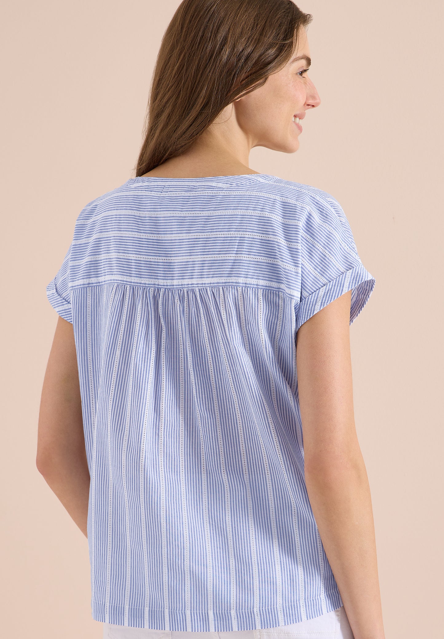 CECIL - Dropped Shoulder Bluse aus Leinenmix - Farbe: fresh water blue