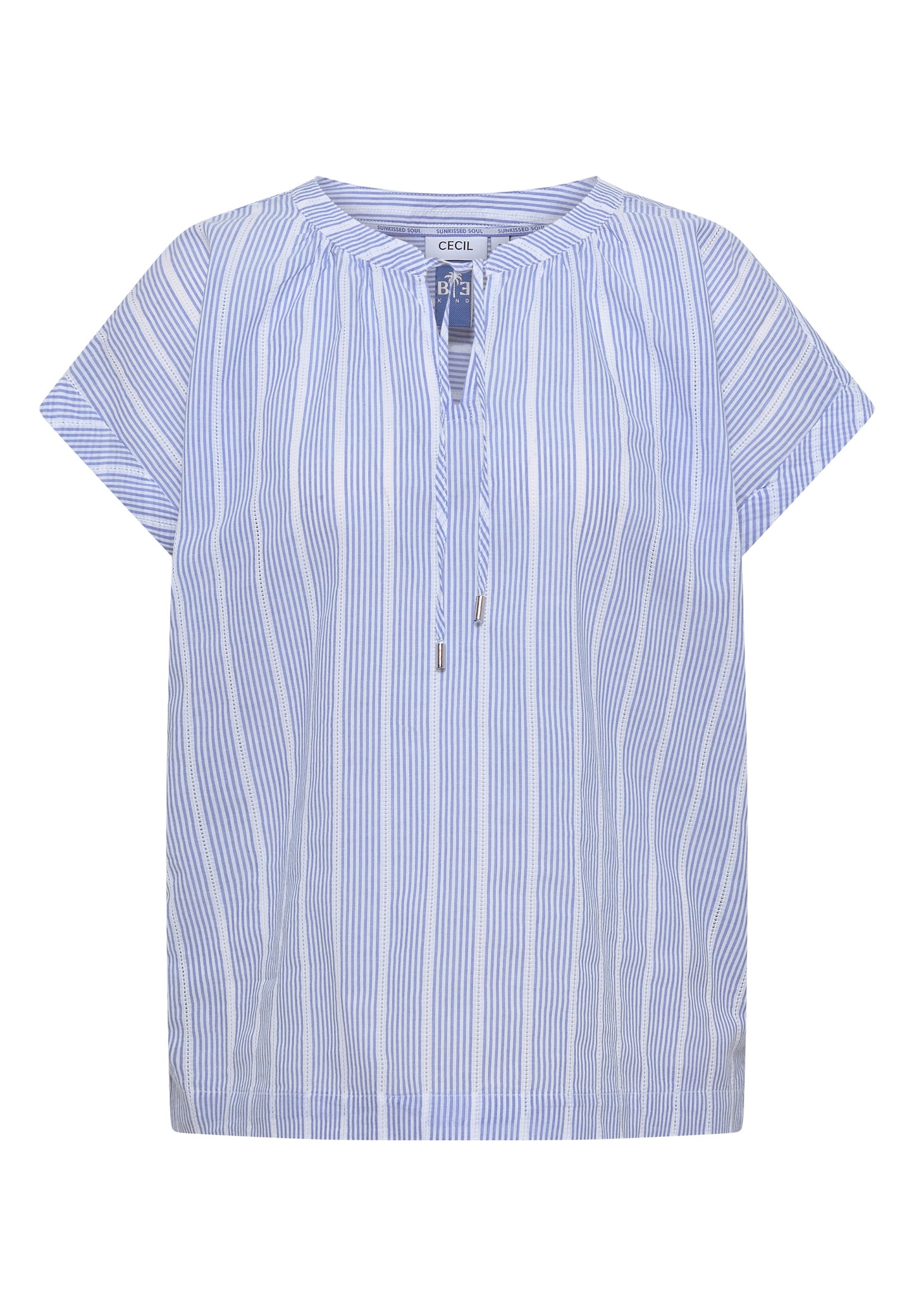 CECIL - Dropped Shoulder Bluse aus Leinenmix - Farbe: fresh water blue