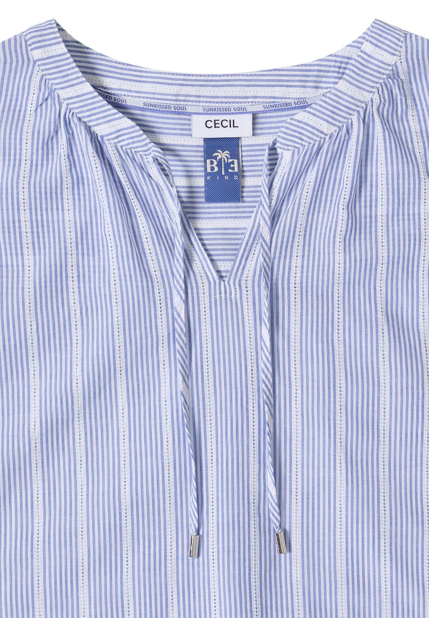 CECIL - Dropped Shoulder Bluse aus Leinenmix - Farbe: fresh water blue
