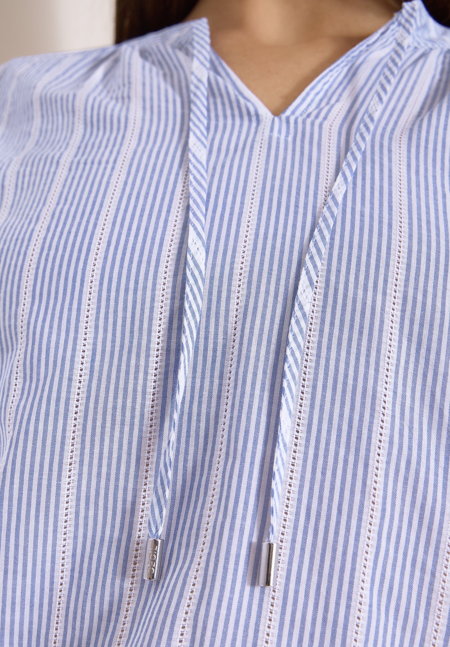 CECIL - Dropped Shoulder Bluse aus Leinenmix - Farbe: fresh water blue