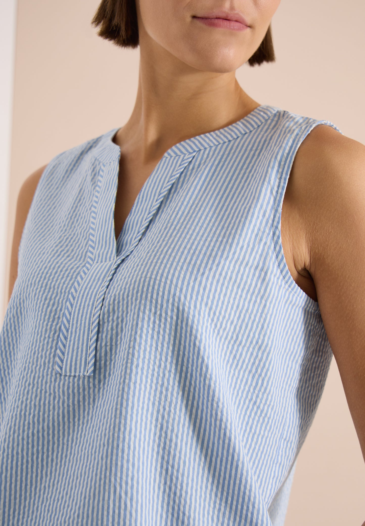CECIL - Blusentop in Seersucker-Qualität - Farbe: blouse blue