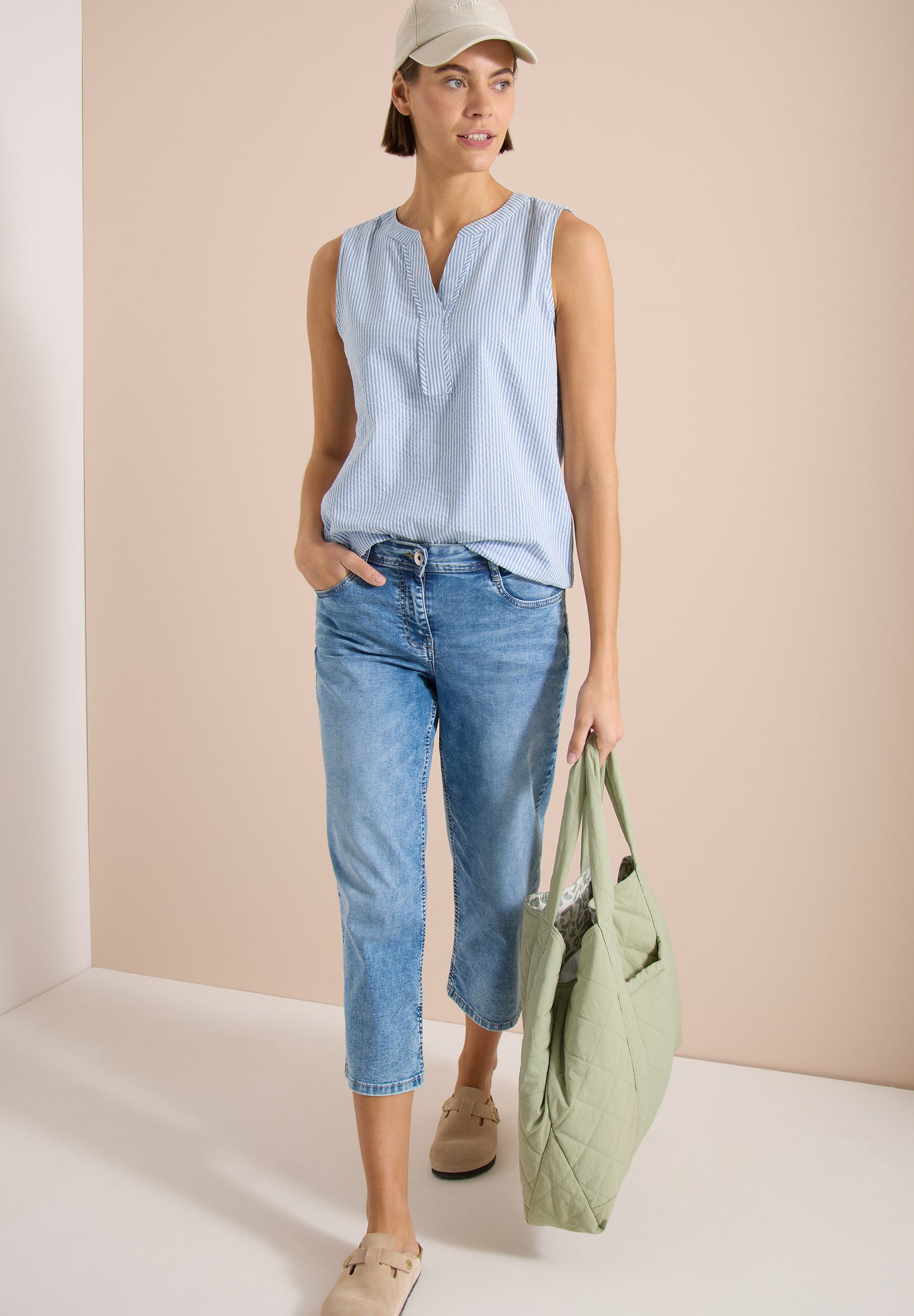 CECIL - Blusentop in Seersucker-Qualität - Farbe: blouse blue