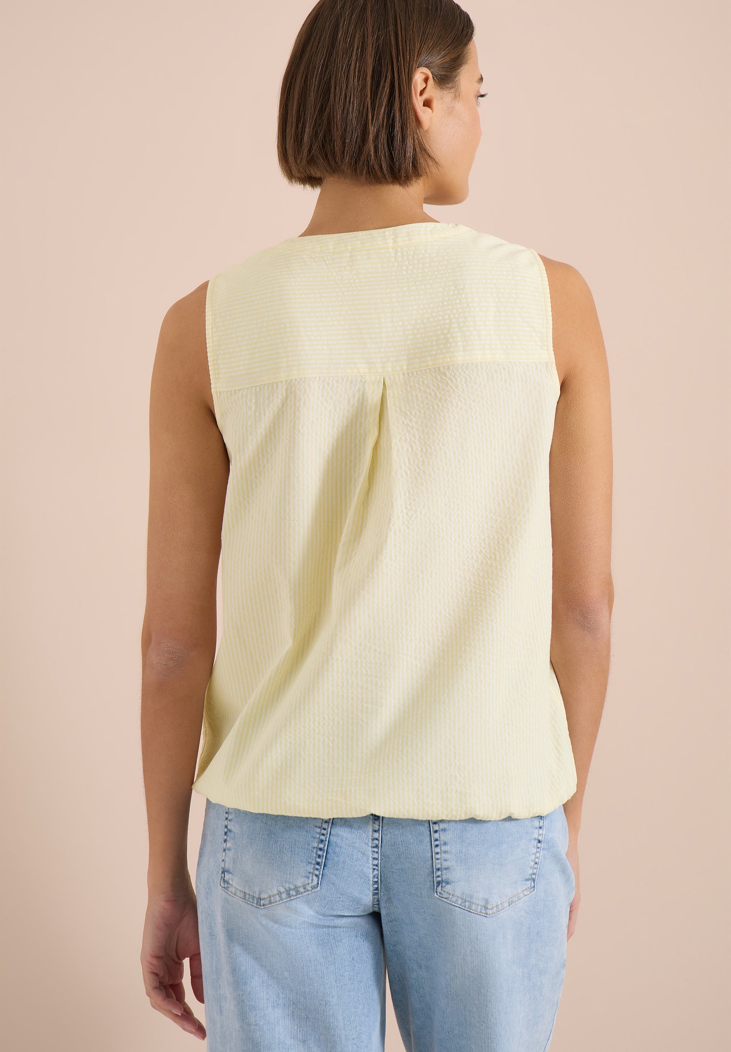CECIL - Blusentop in Seersucker-Qualität - Farbe: light buttermilk yellow