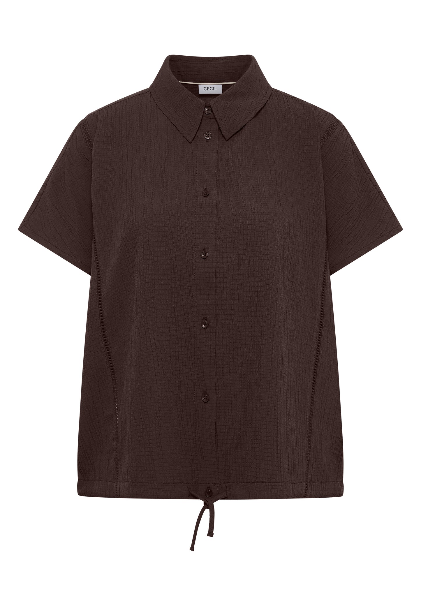 CECIL - Dropped Shoulder Hemdbluse in Unifarbe - Farbe: brown cacao