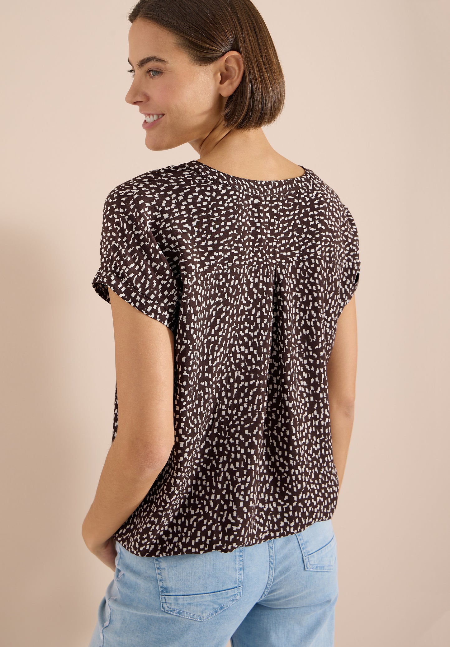 CECIL - Dropped Shoulder Bluse mit Print - Farbe: brown cacao