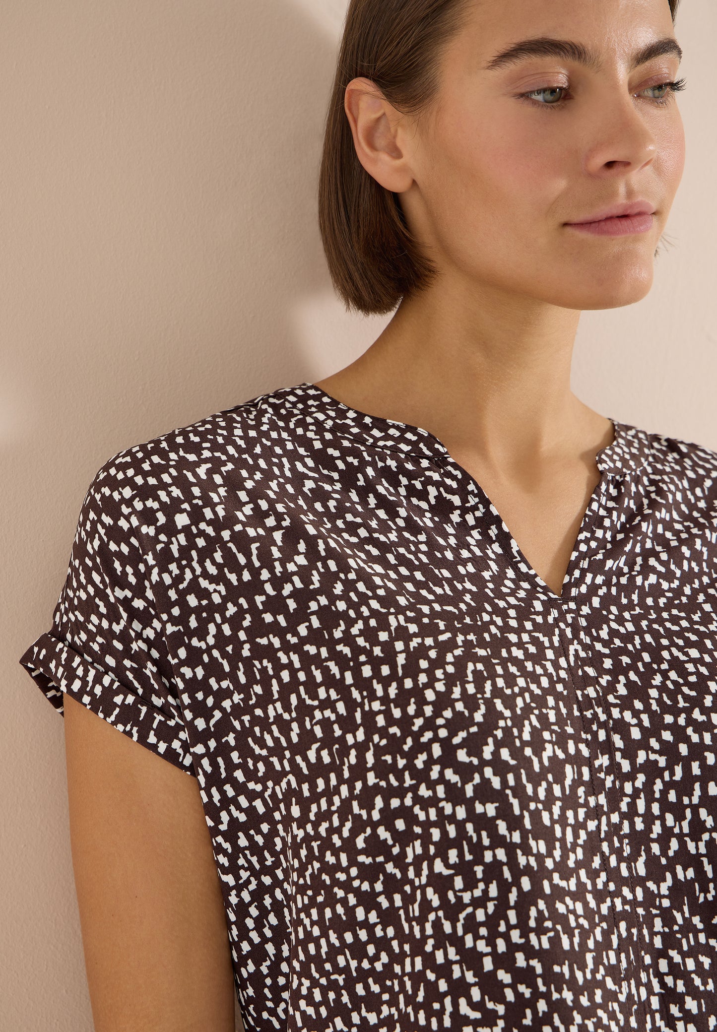 CECIL - Dropped Shoulder Bluse mit Print - Farbe: brown cacao