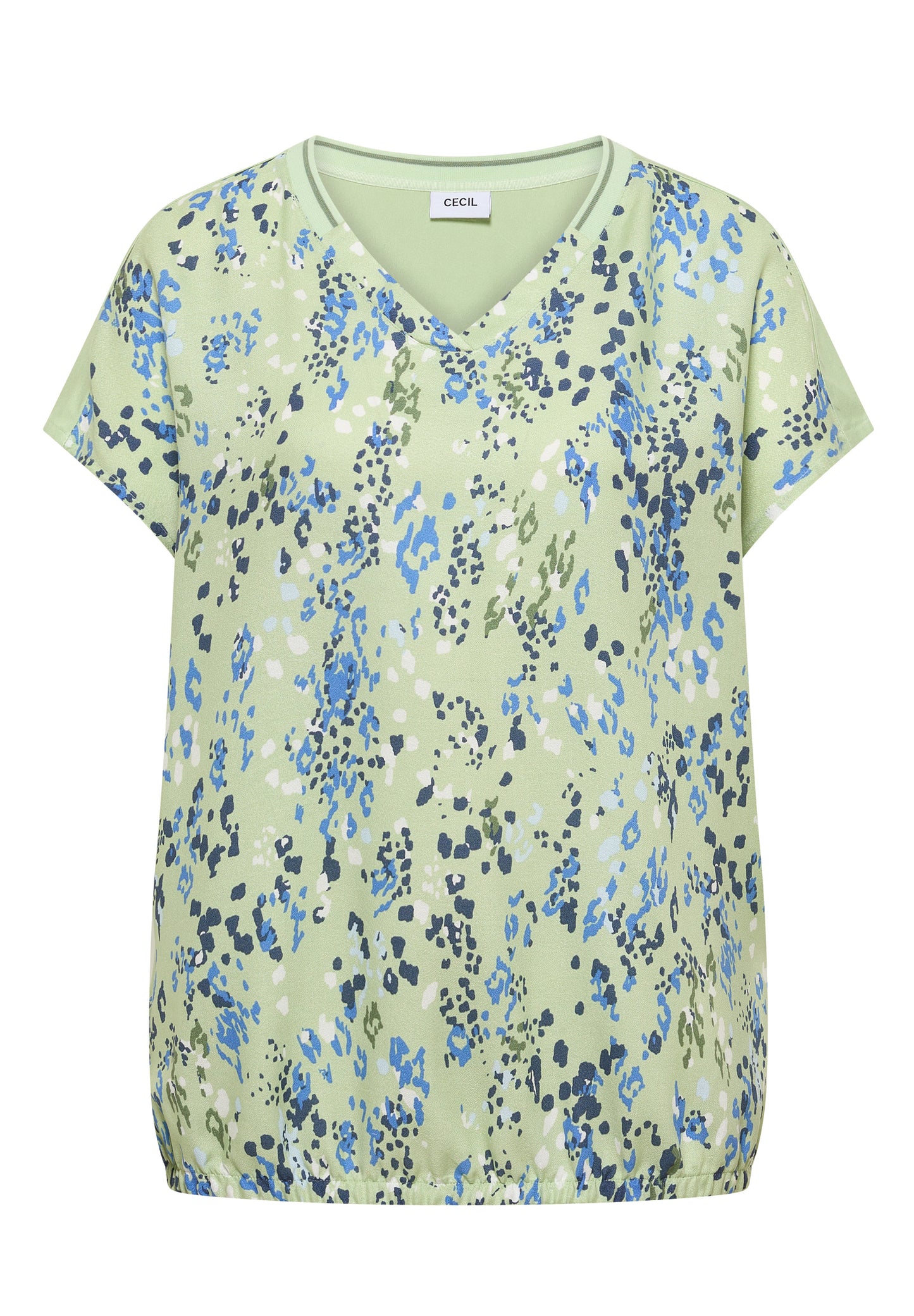 CECIL - Kurzarm Blusenshirt mit Strukturmix - Farbe: raw matcha lime