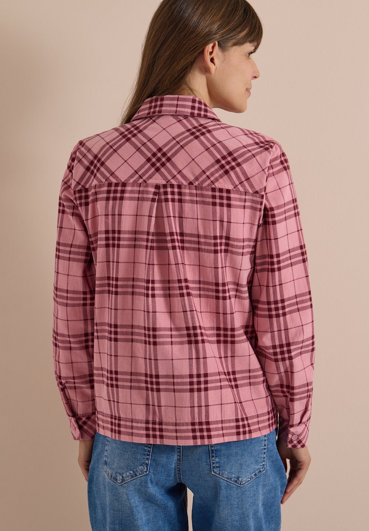 CECIL - Langarm Hemdbluse mit Karomuster - Farbe: velvet rose