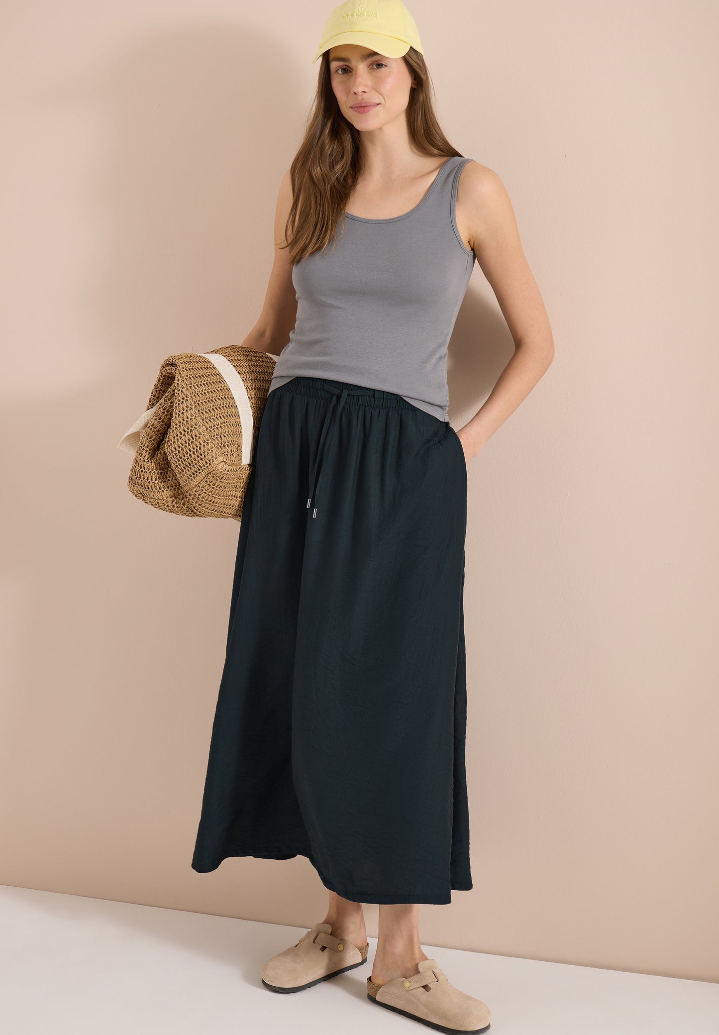 CECIL - Maxi-Rock mit Taschen und Struktur - Farbe: palm breeze green