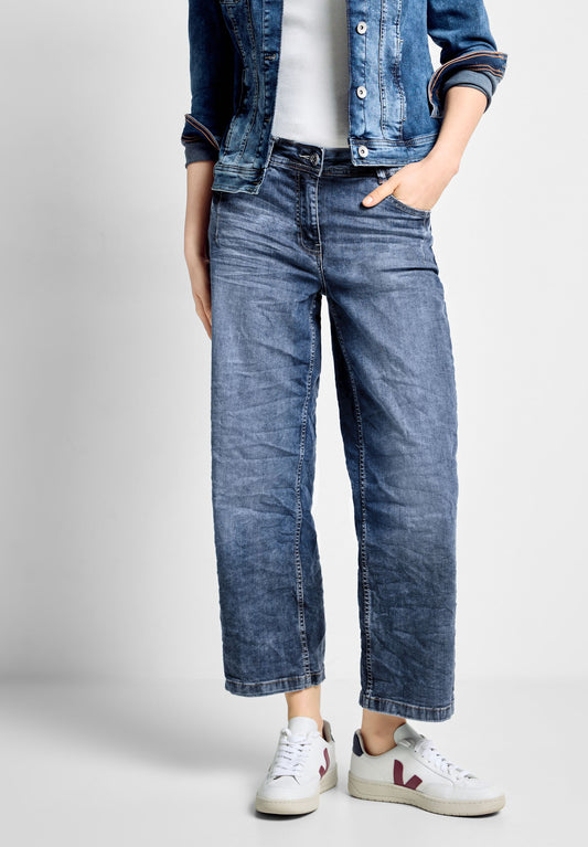 CECIL - Loose Fit Jeans - mid blue wash