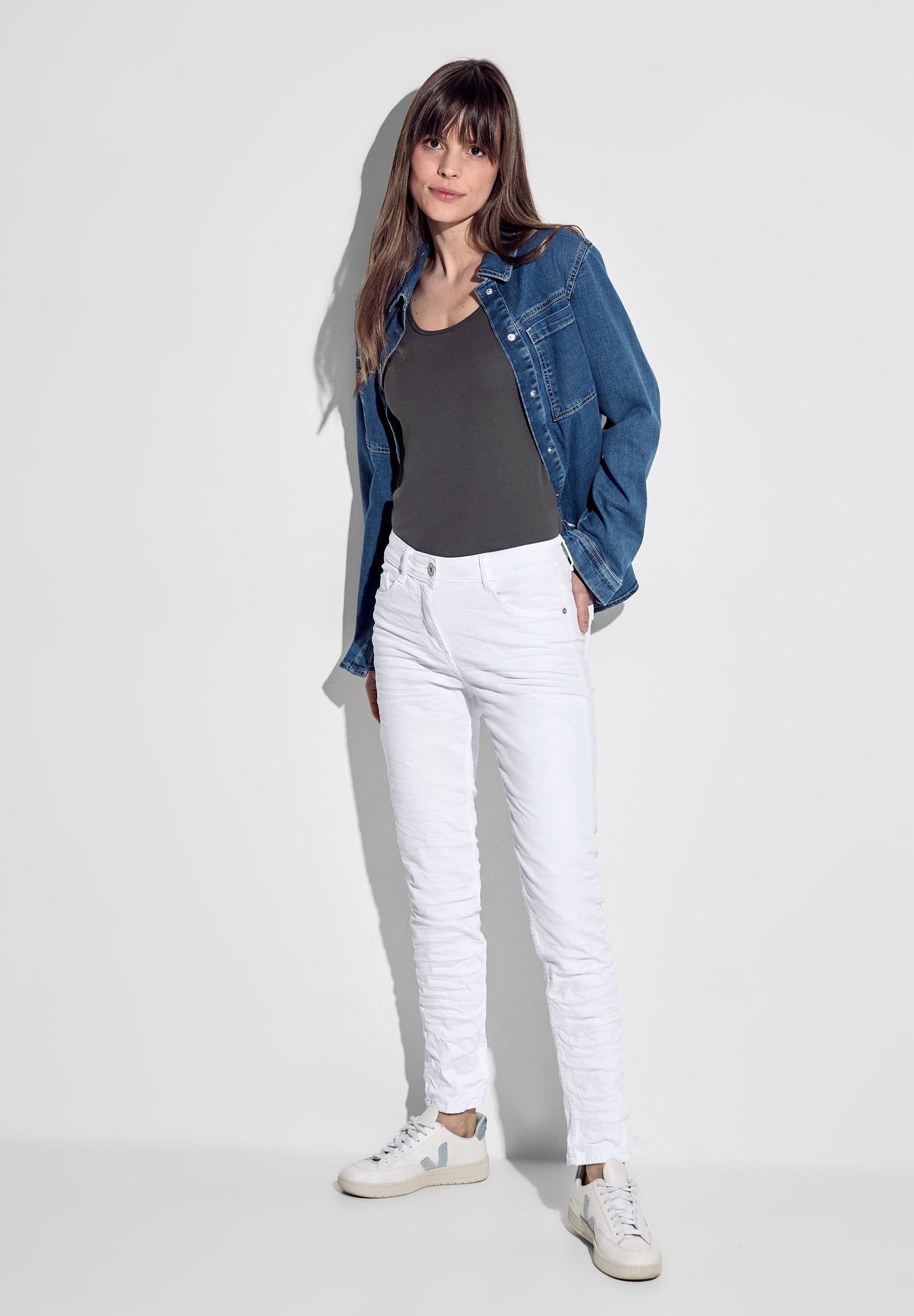 CECIL - Slim Fit Jeans - weiß