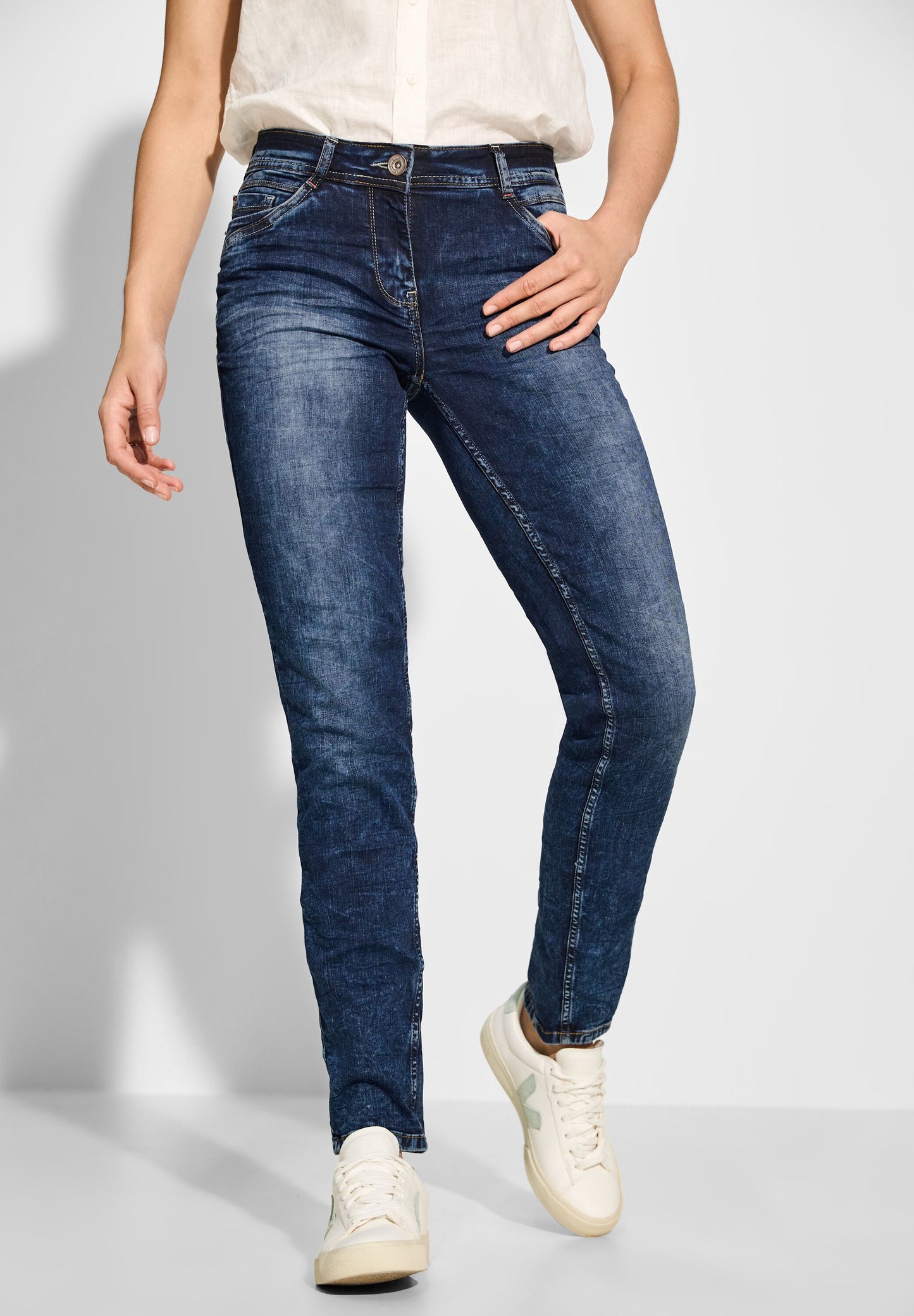 CECIL Jeans im Casual Fit im Style Scarlett - mid blue wash