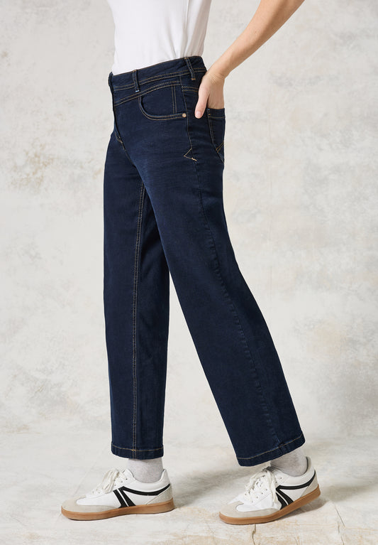 CECIL Damen Jeans Hose im Style Neele in dunkel blau