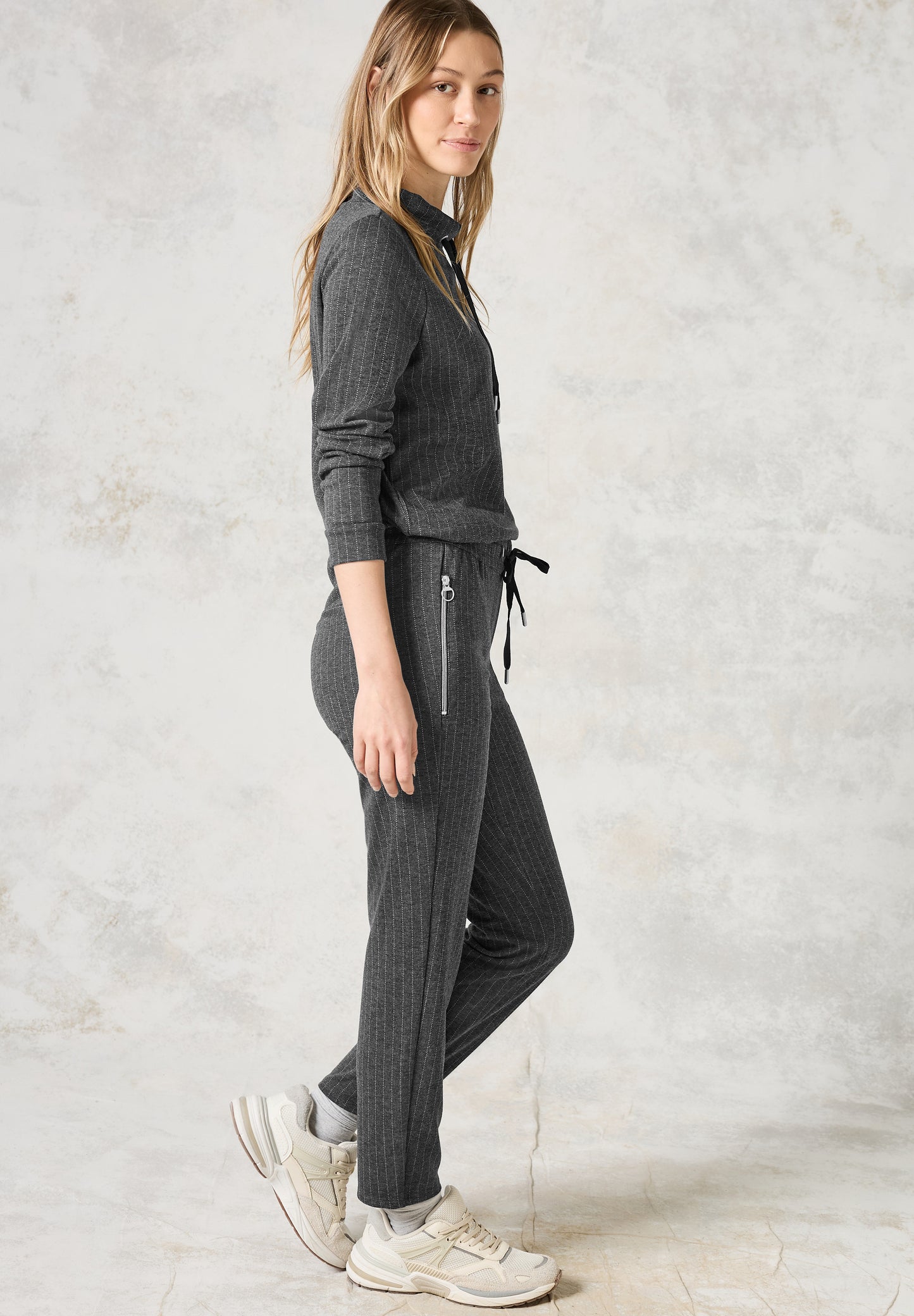 CECIL Hose im Nadelstreifen-Look - Farbe: dark grey melange