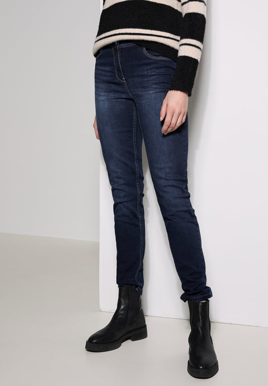 CECIL Jeans im Slim Fit - Farbe: mid blue used wash