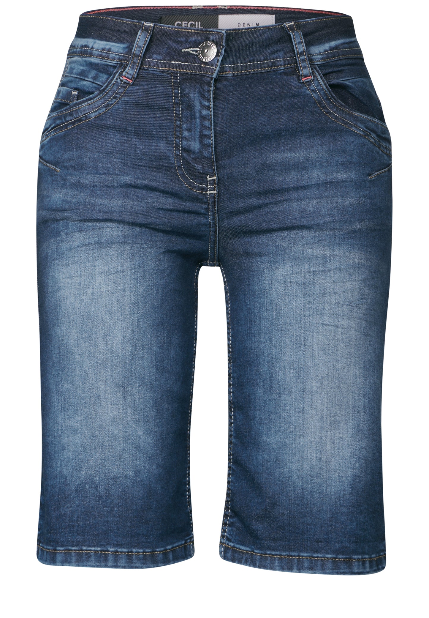 CECIL Casual Fit Jeansshorts "Scarlett" - Farbe: mid blue used wash