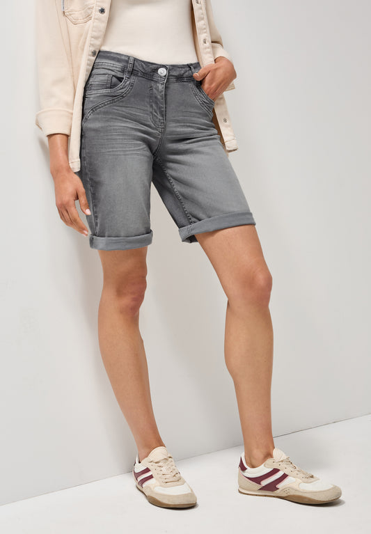 CECIL Casual Fit Jeansshorts - Farbe: mid grey used wash