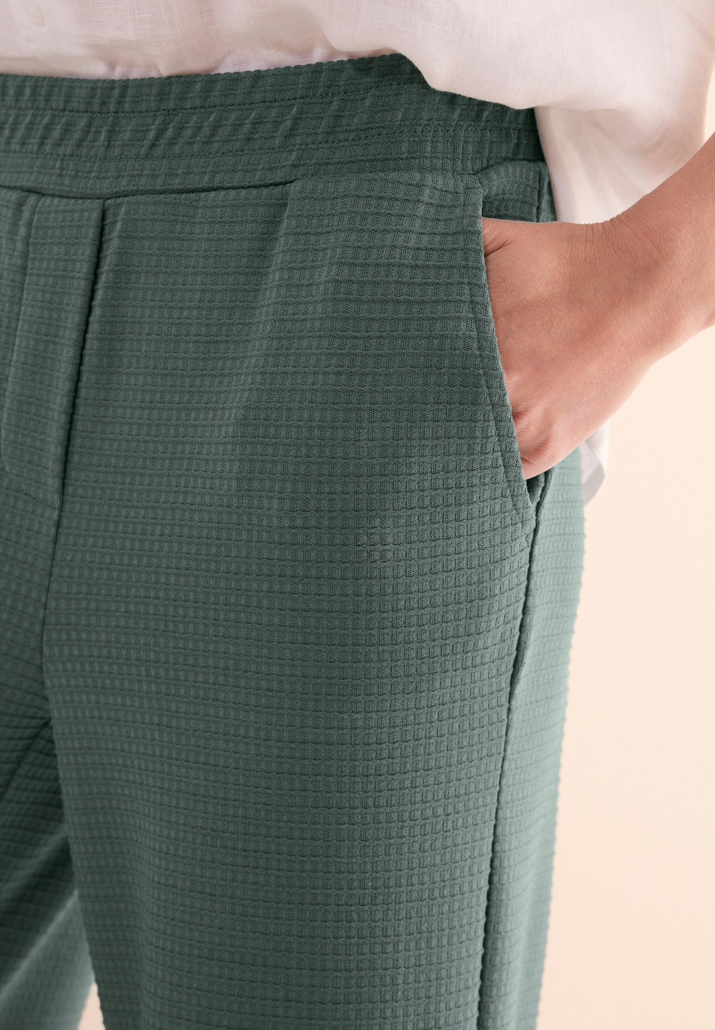 CECIL Wide Leg Strukturhose - Farbe: balmy khaki