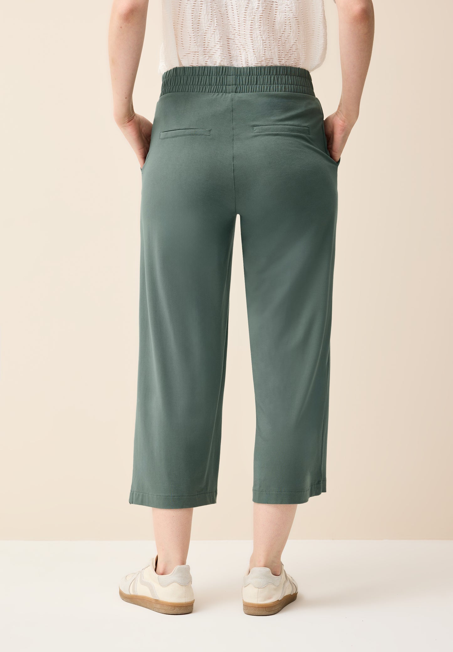 CECIL Wide Leg Jersey-Hose - Farbe: balmy khaki