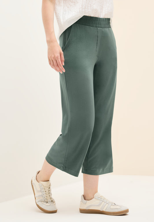 CECIL Wide Leg Jersey-Hose - Farbe: balmy khaki