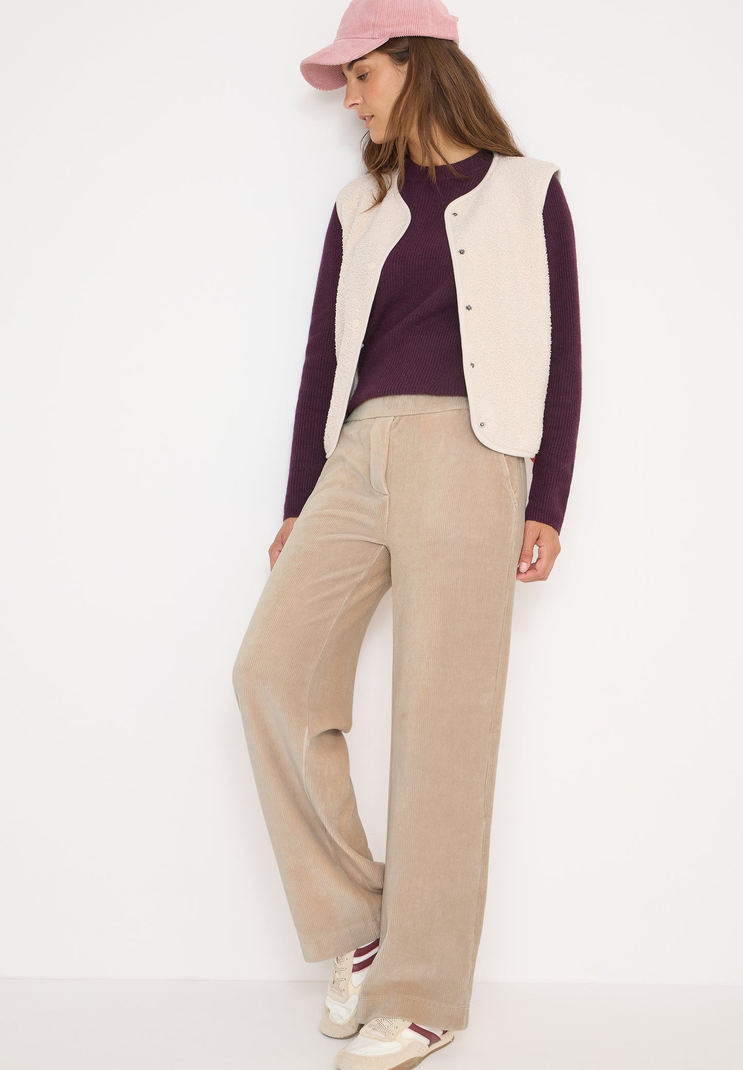 CECIL Wide Leg Cordhose - Farbe: silvery beige