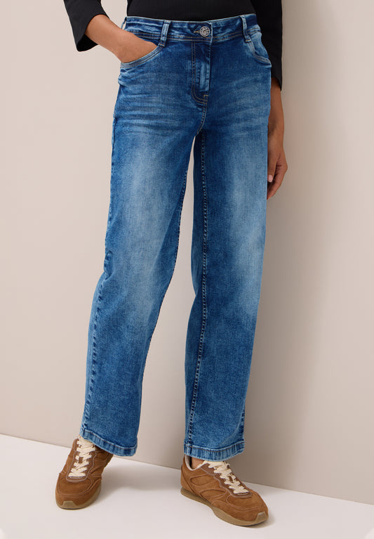 CECIL Wide Leg Jeans - Farbe: mid blue used wash