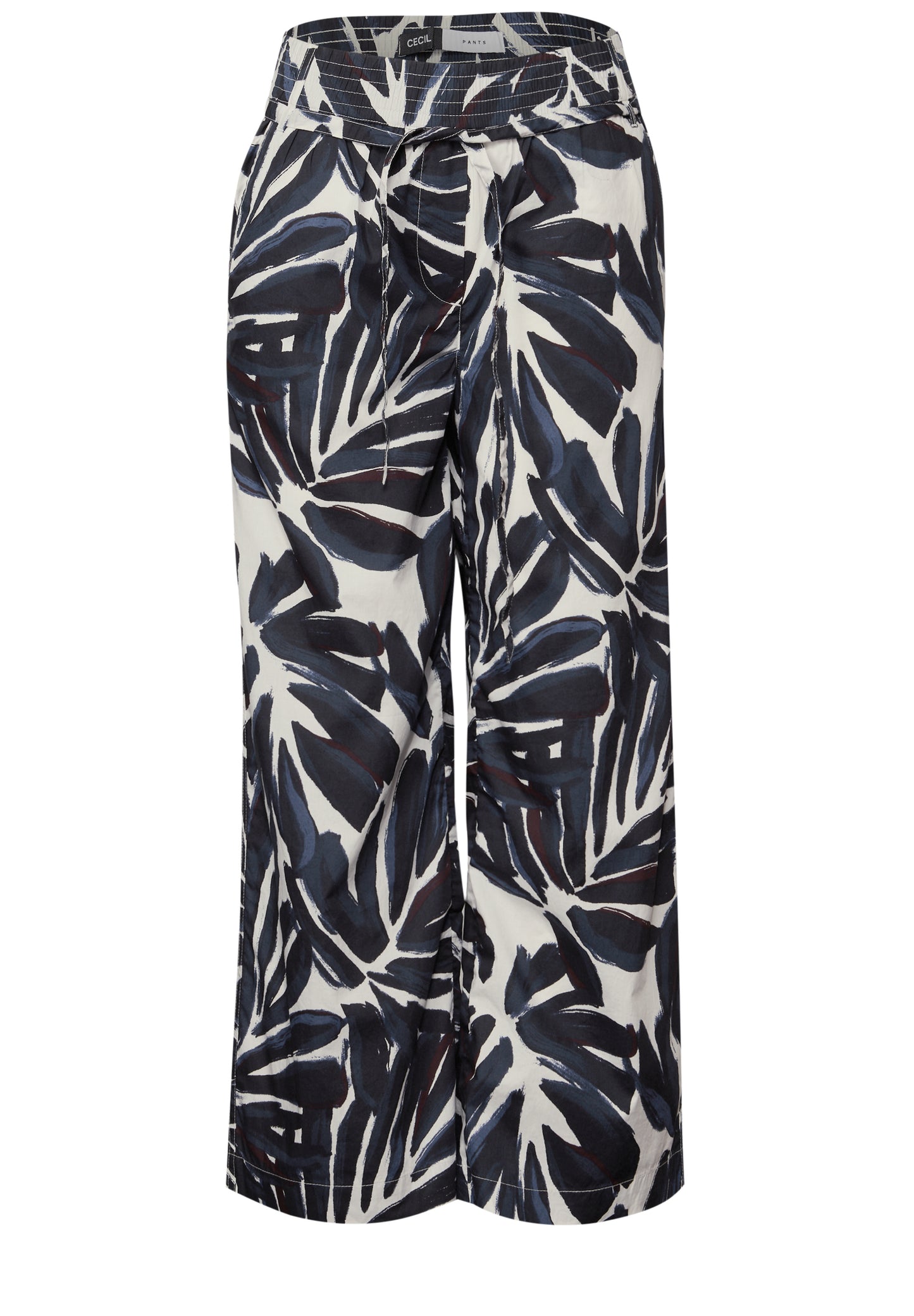 CECIL Gemusterte Wide Leg Hose - Farbe: urban dark blue