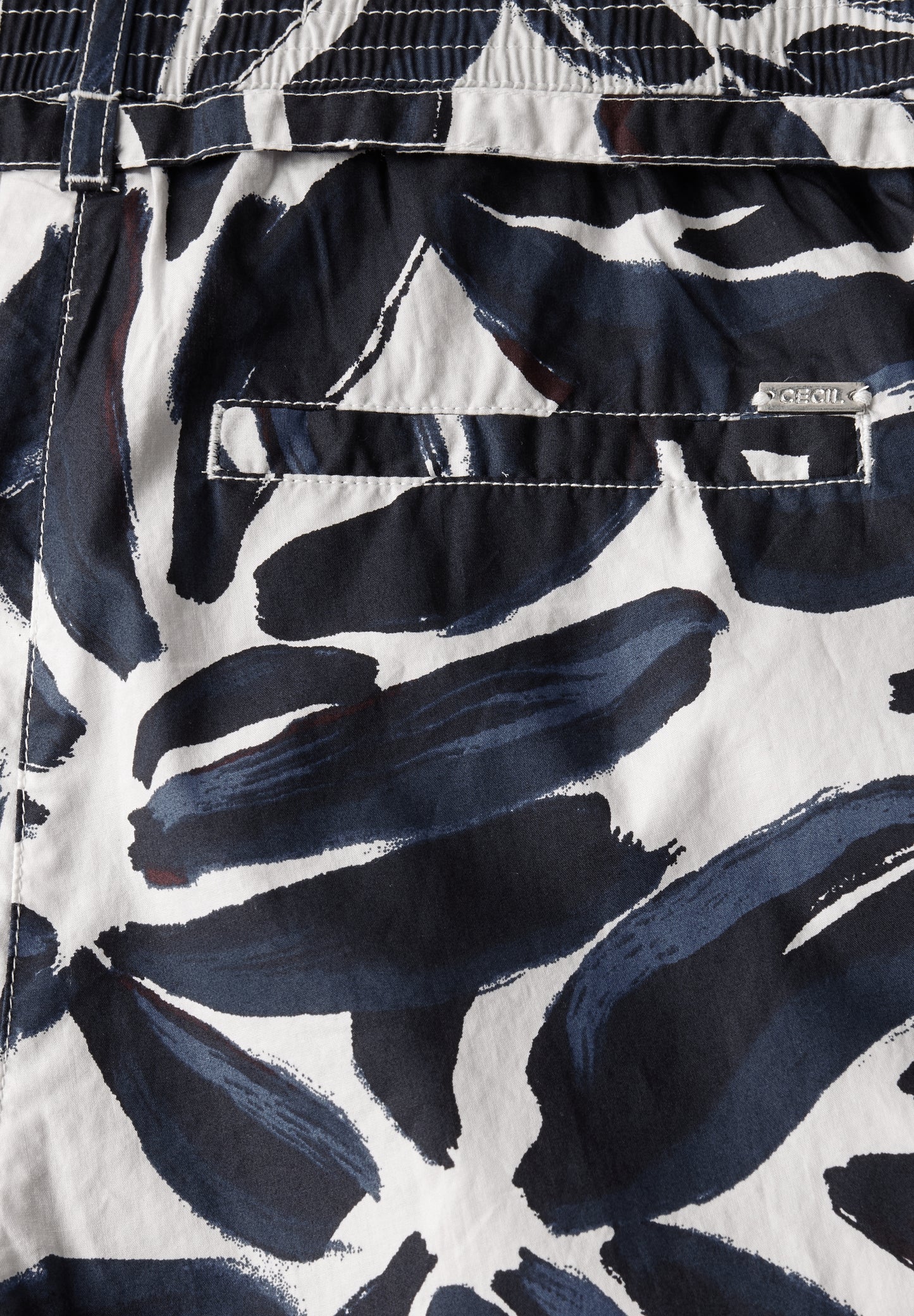 CECIL Gemusterte Wide Leg Hose - Farbe: urban dark blue