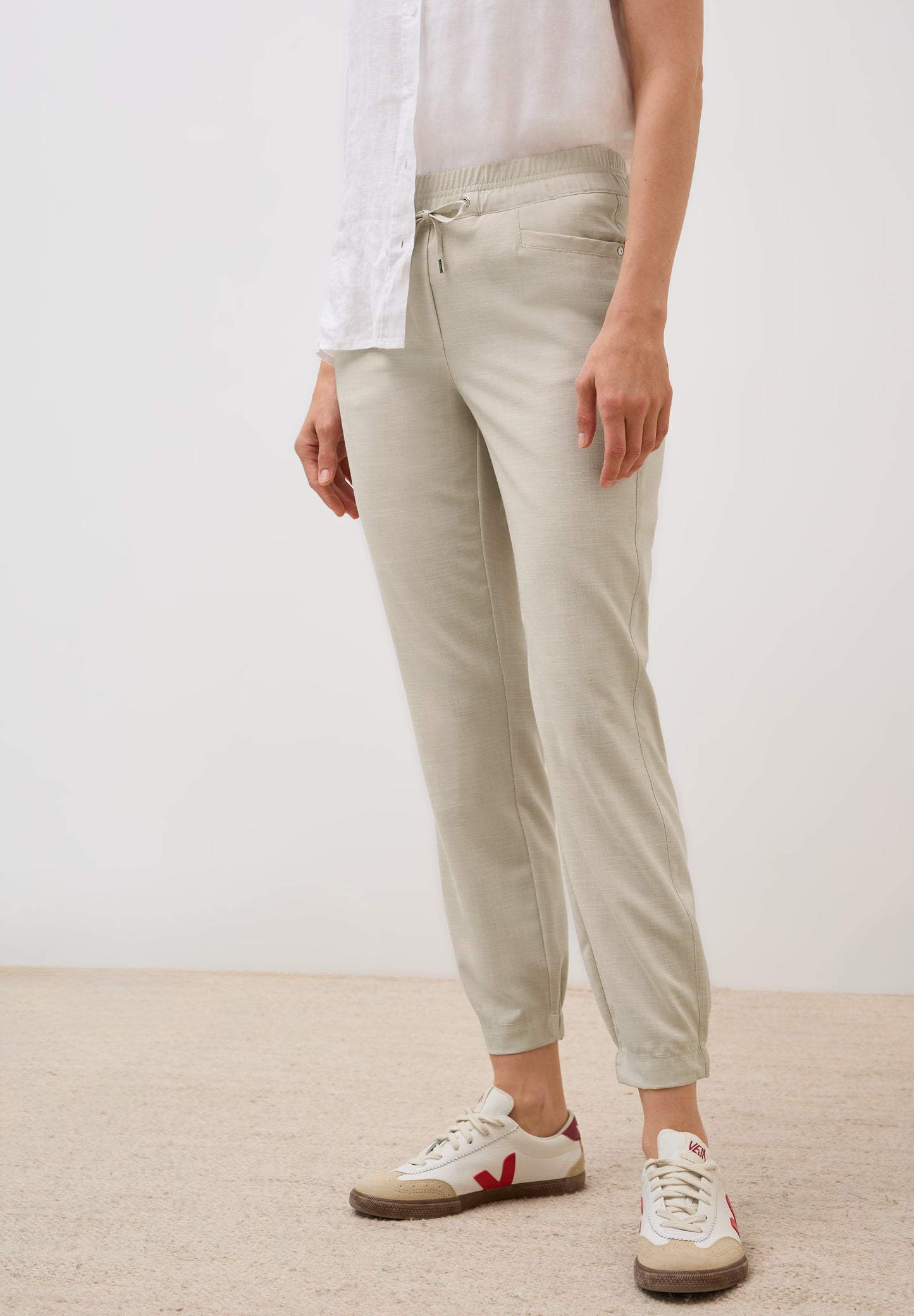 CECIL Loose Fit Melange Hose - Farbe: boulder beige