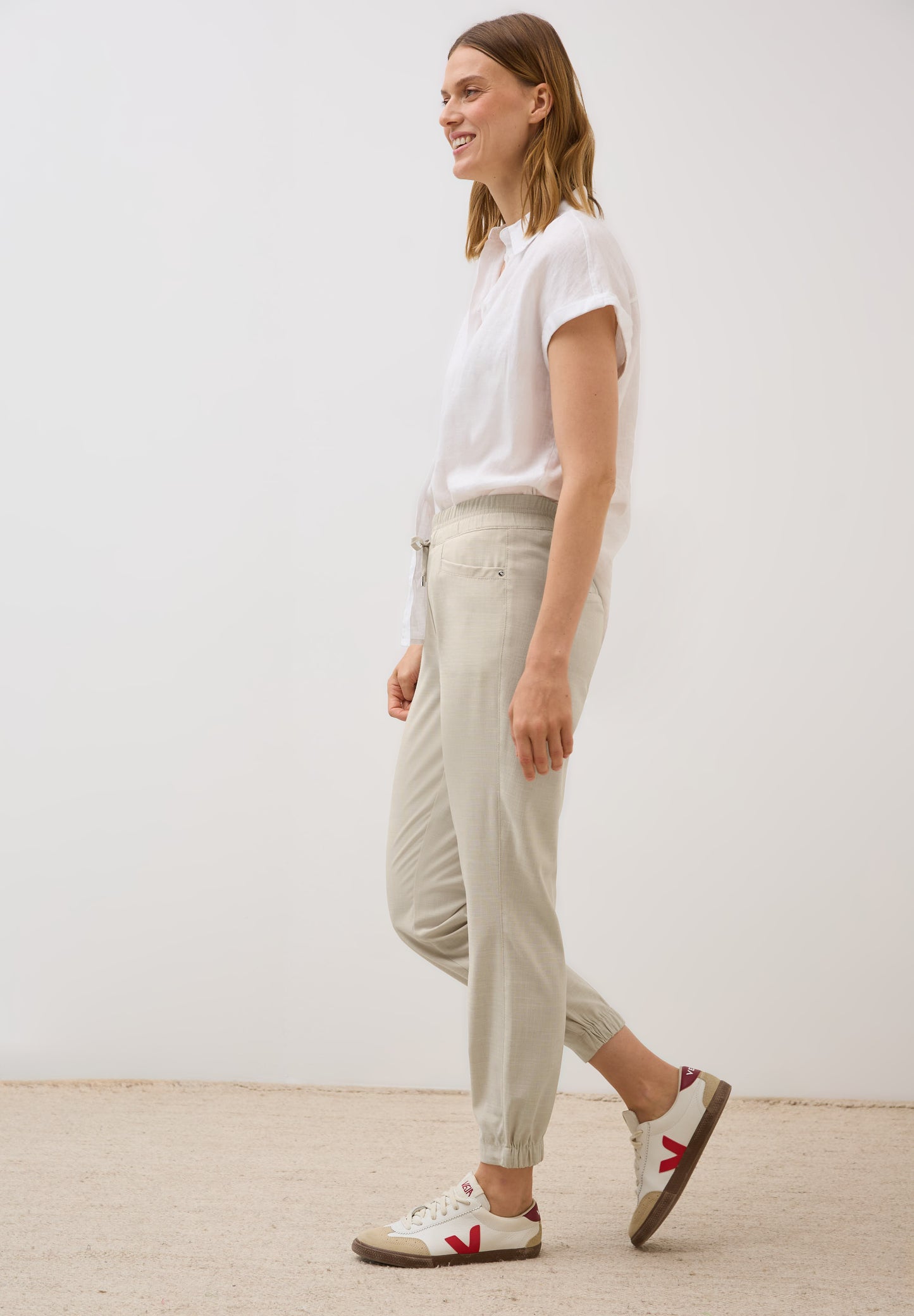 CECIL Loose Fit Melange Hose - Farbe: boulder beige