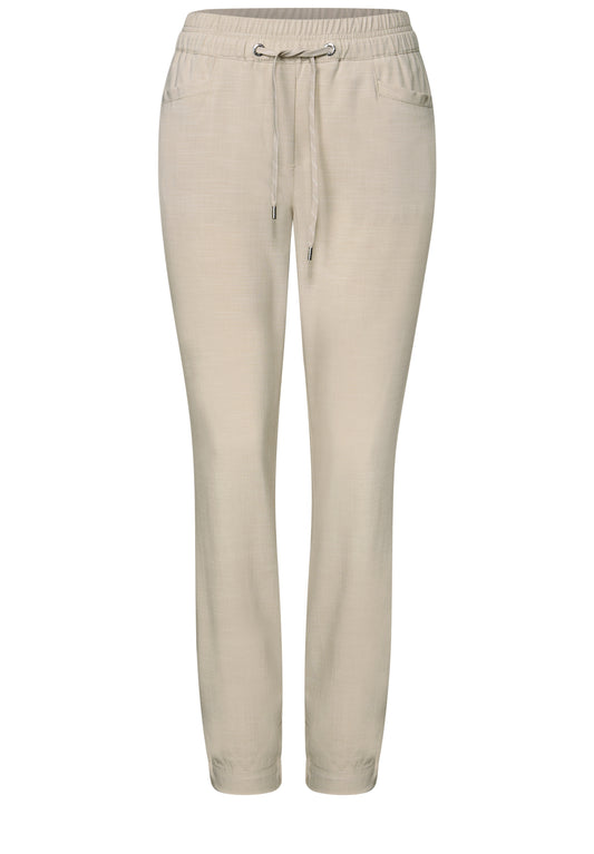 CECIL Loose Fit Melange Hose - Farbe: boulder beige