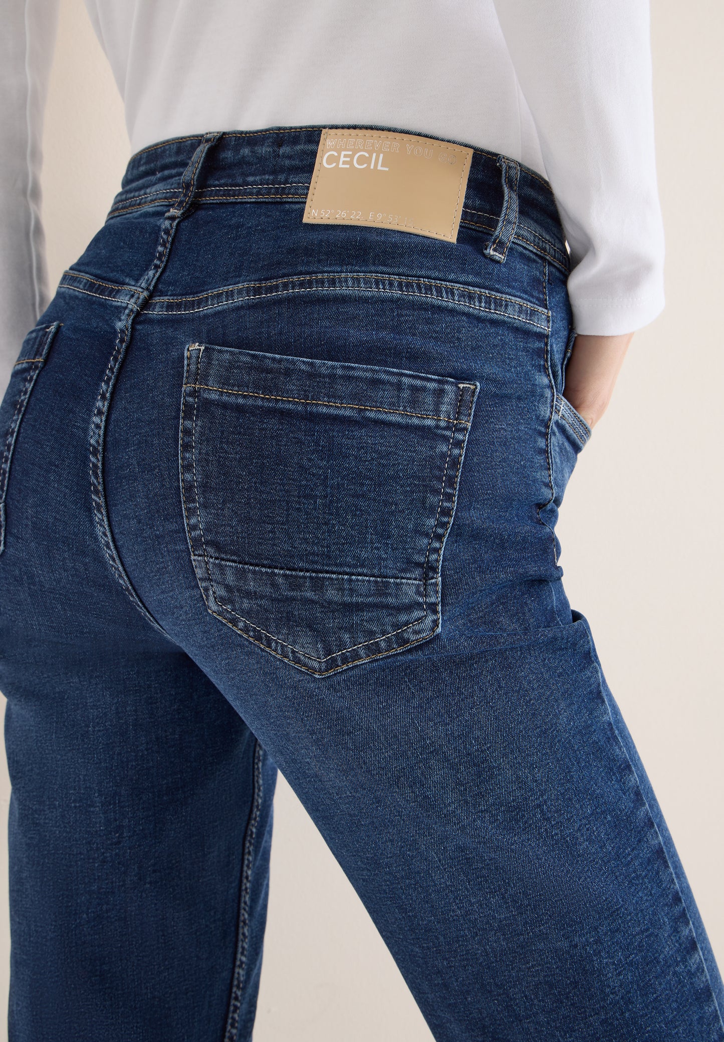 CECIL - Jeans im Slim Fit - Farbe: mid blue wash