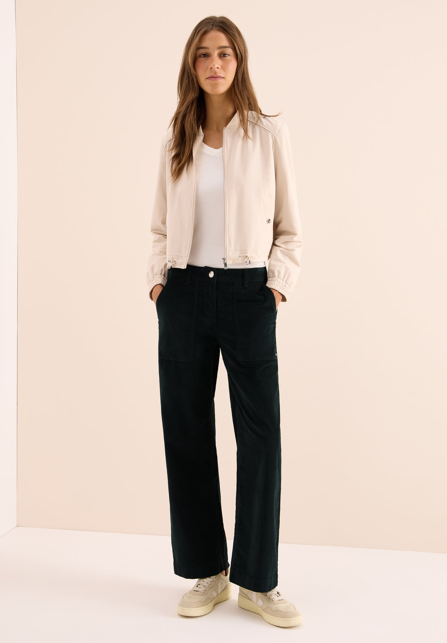 CECIL Wide Leg Cordhose - Farbe: ink green