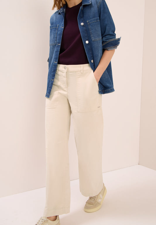 CECIL Wide Leg Cordhose - Farbe: oat milk beige