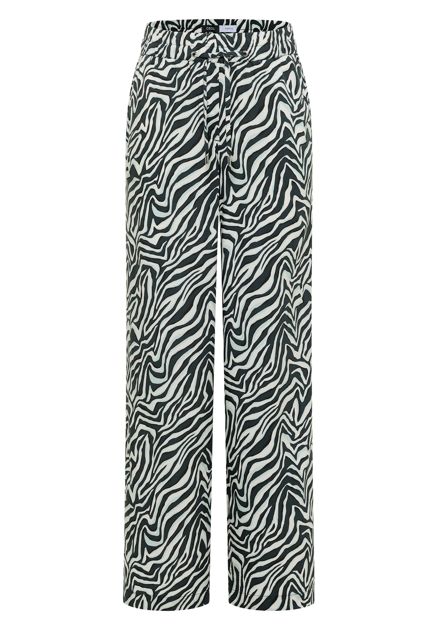 CECIL - Straight Leg Hose mit Zebraprint - Farbe: palm breeze green