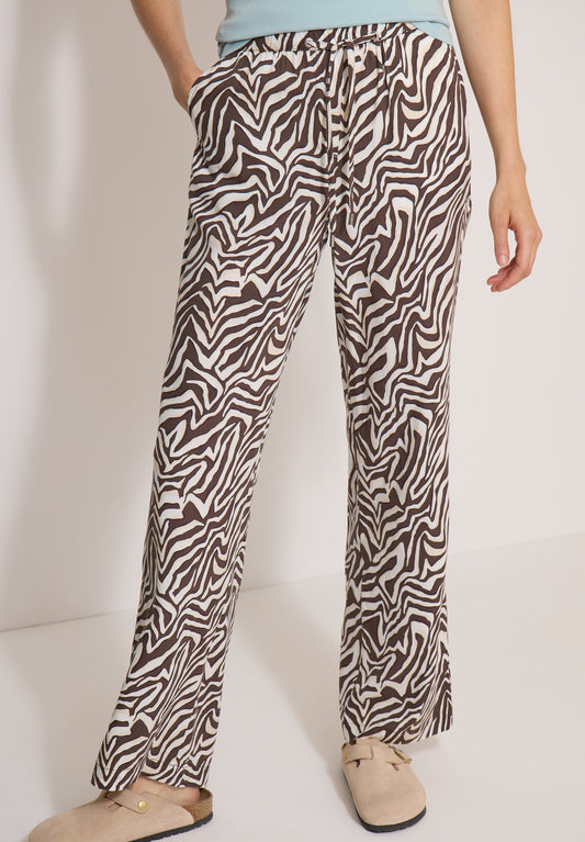 CECIL - Straight Leg Hose mit Zebraprint - Farbe: brown cacao