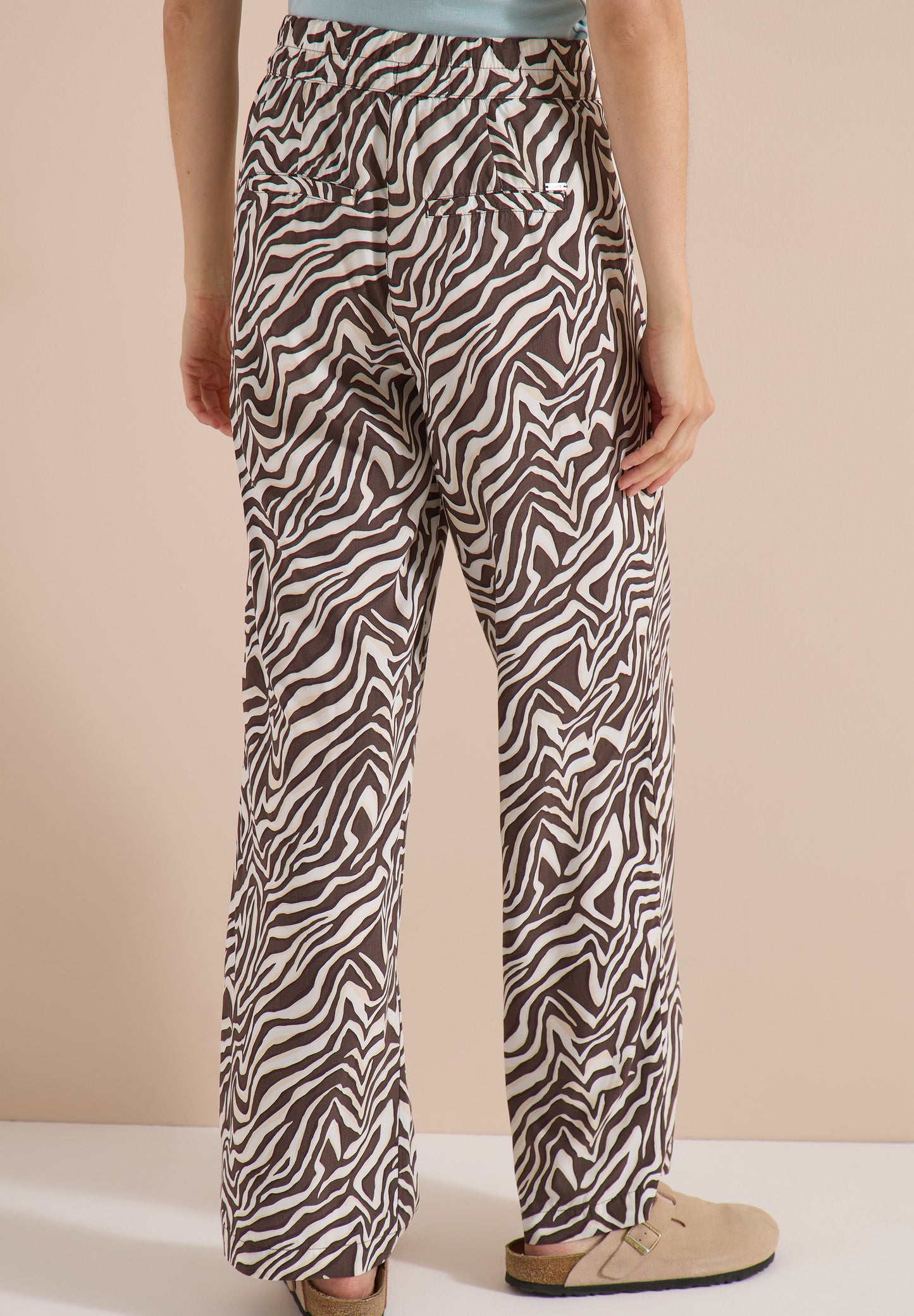 CECIL - Straight Leg Hose mit Zebraprint - Farbe: brown cacao