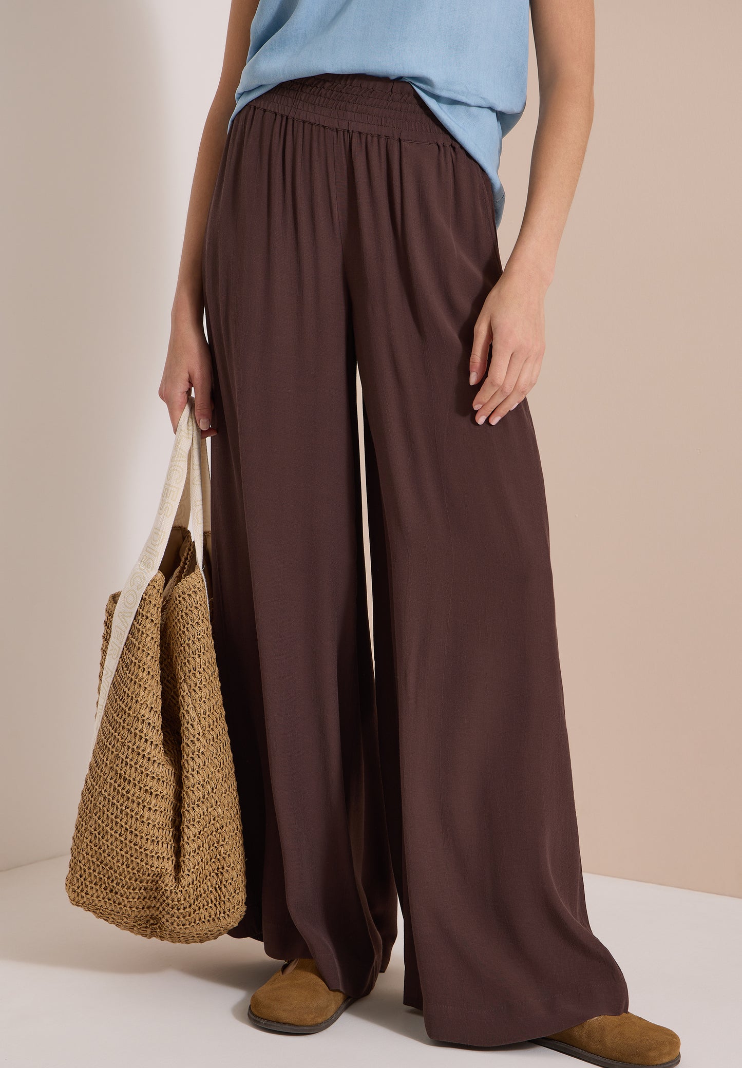 CECIL - High Waist Wide Leg Hose im Loose Fit - Farbe: brown cacao