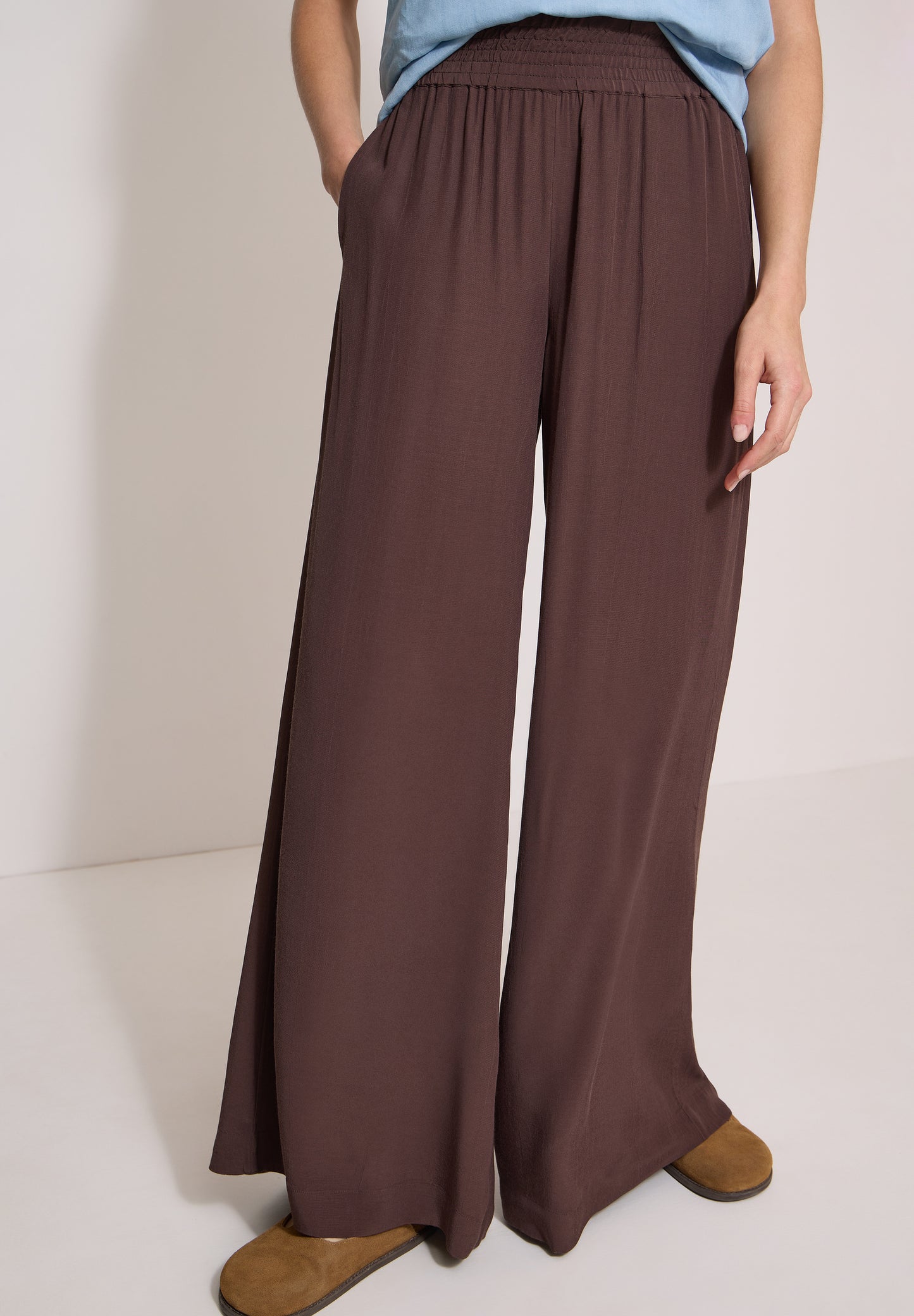 CECIL - High Waist Wide Leg Hose im Loose Fit - Farbe: brown cacao