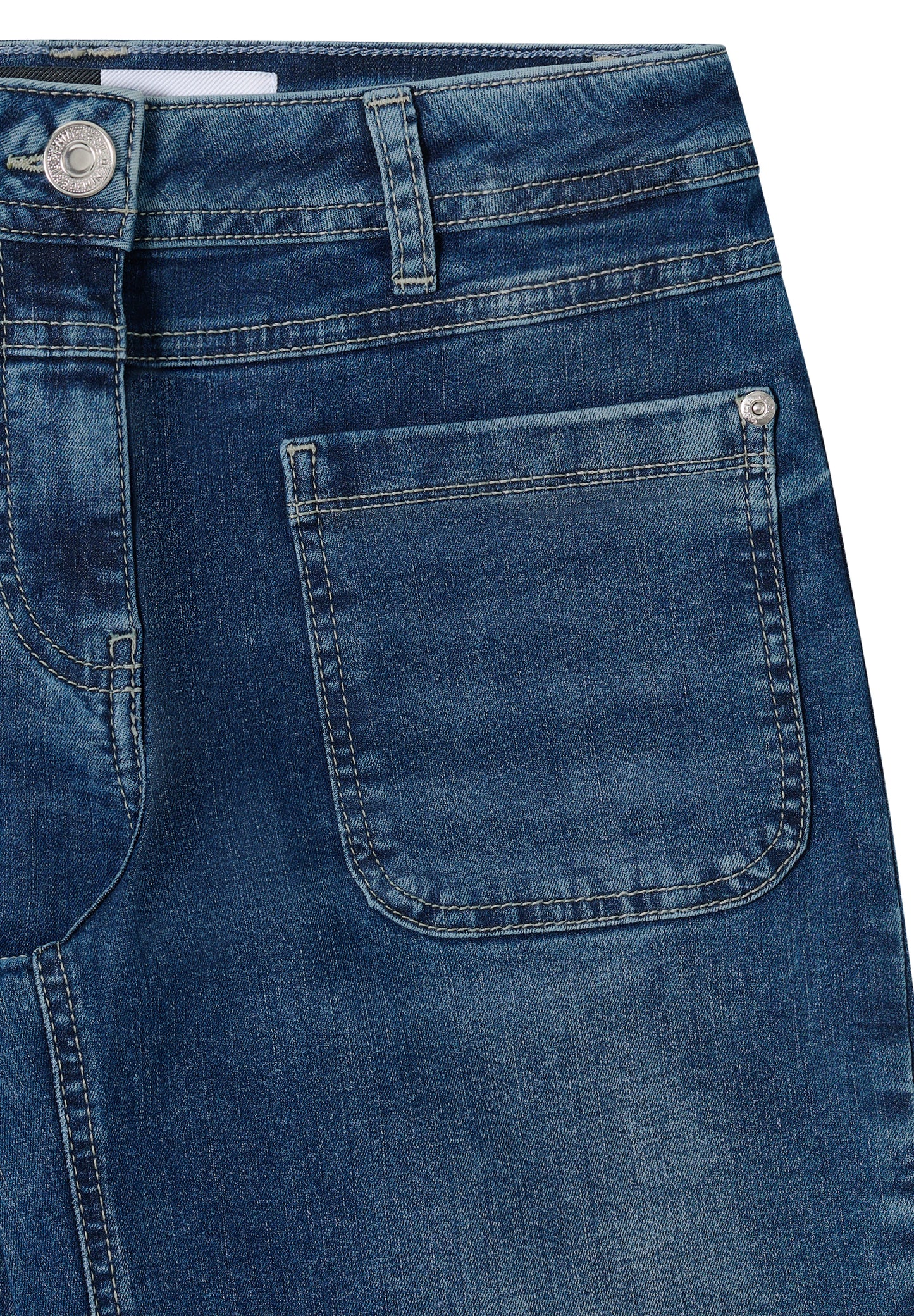 CECIL Wide Leg Patch Pocket Jeans - Farbe: mid blue used wash